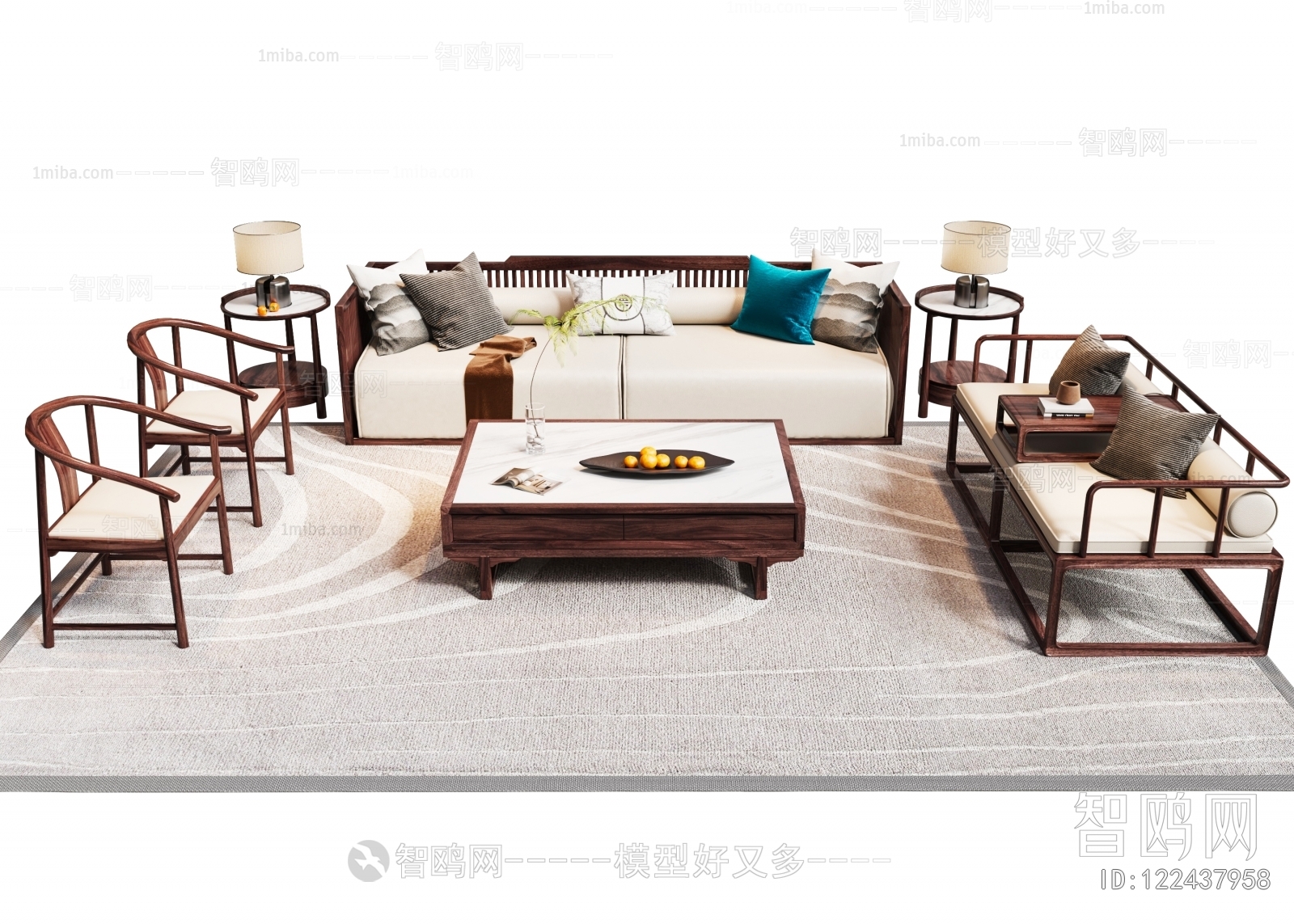 New Chinese Style Sofa Combination