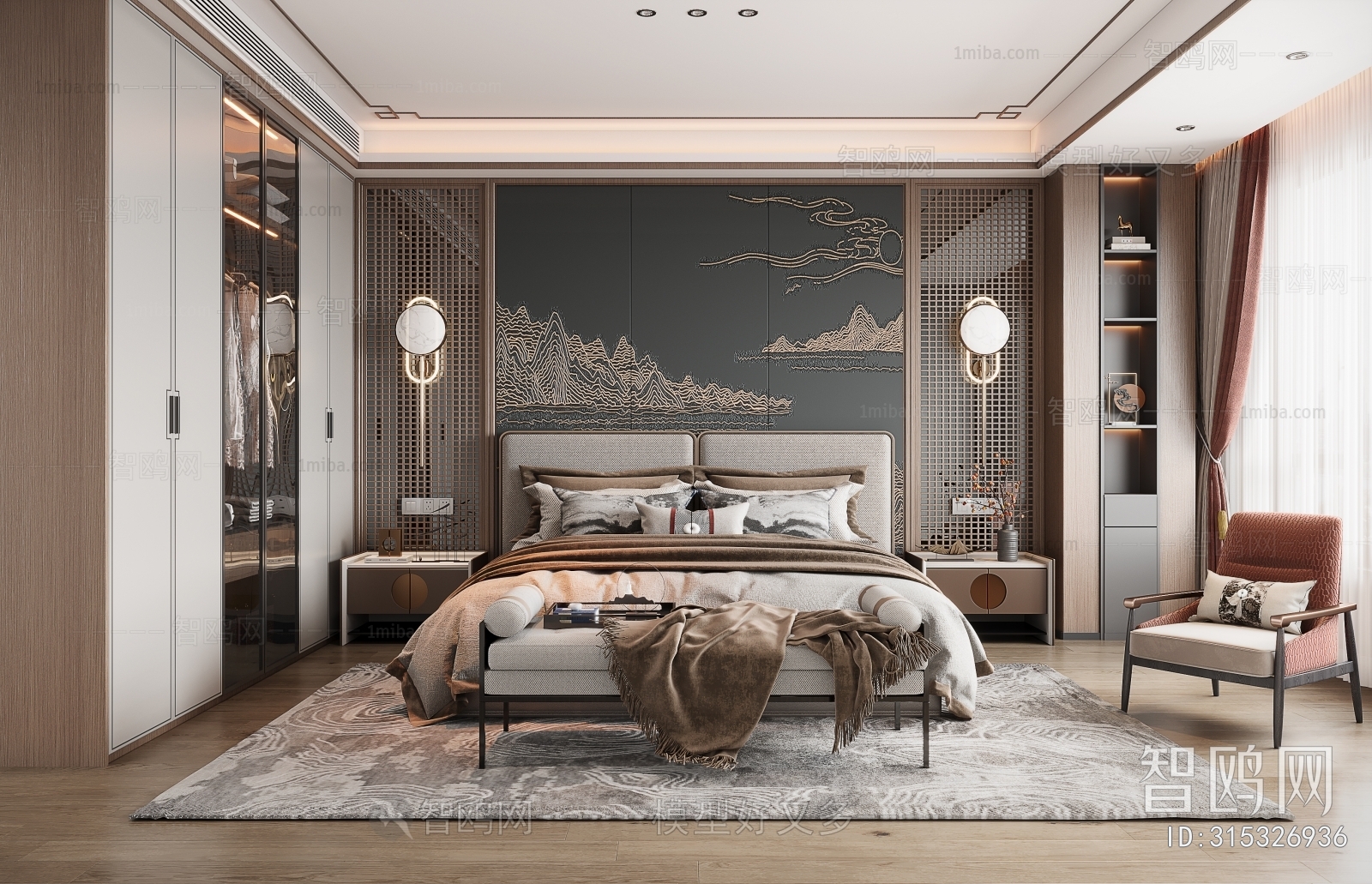 New Chinese Style Bedroom