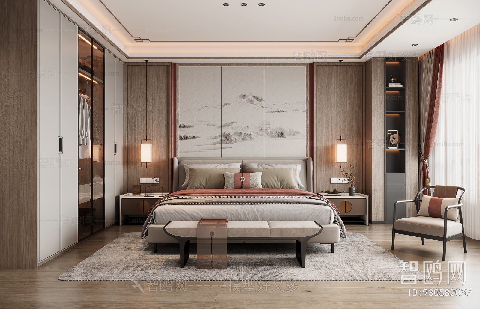 New Chinese Style Bedroom