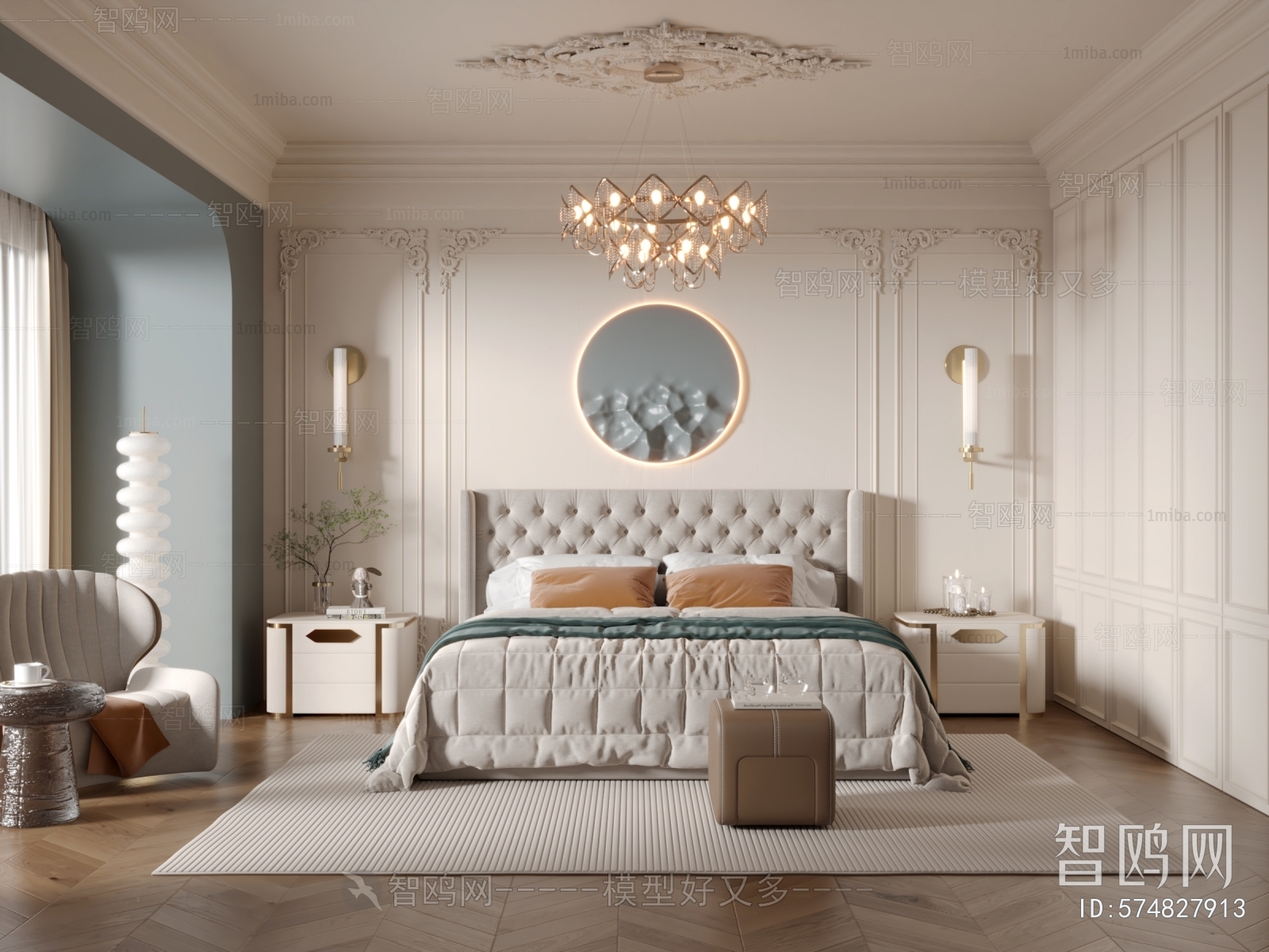 Simple European Style Bedroom