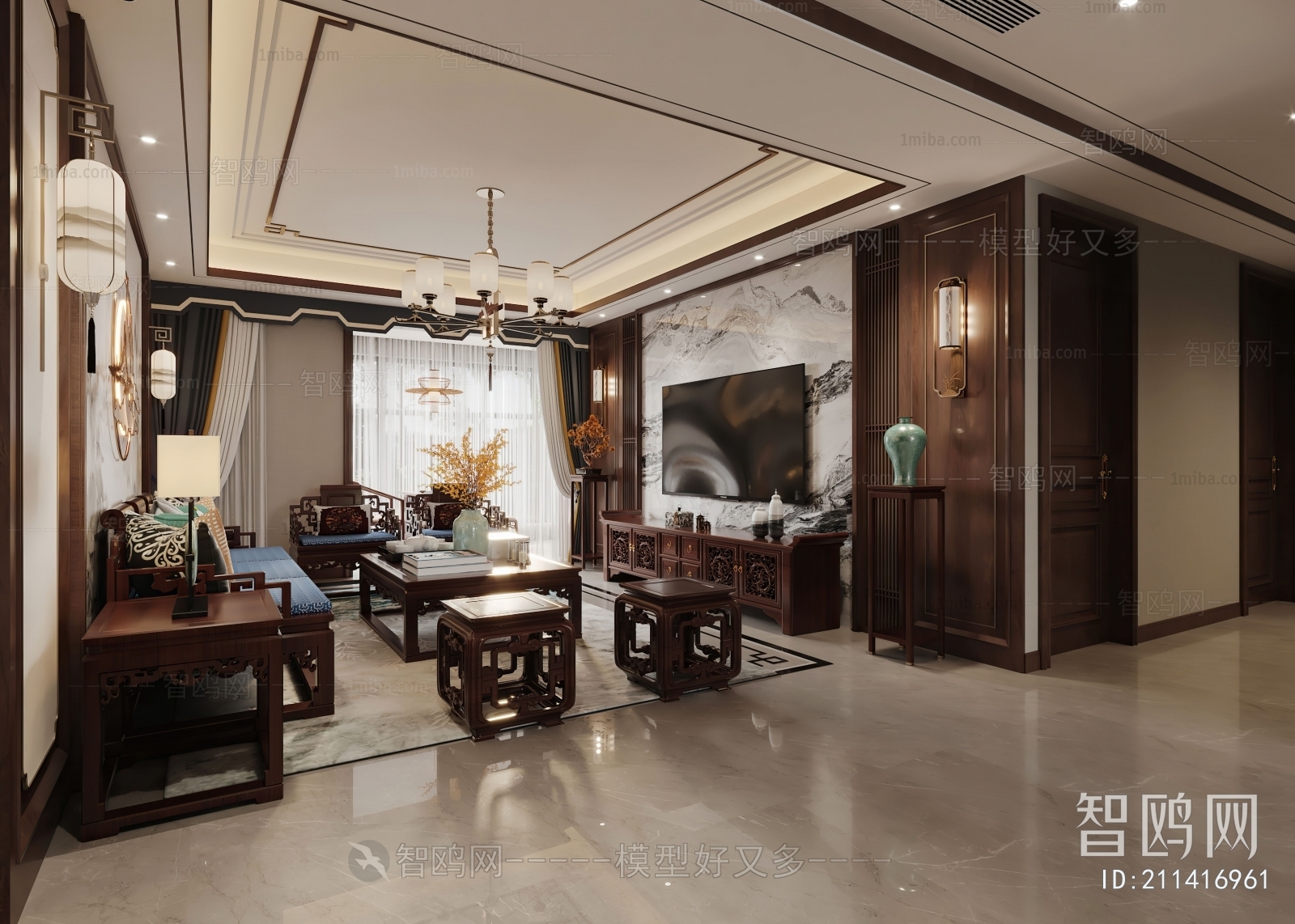 New Chinese Style Chinese Style A Living Room