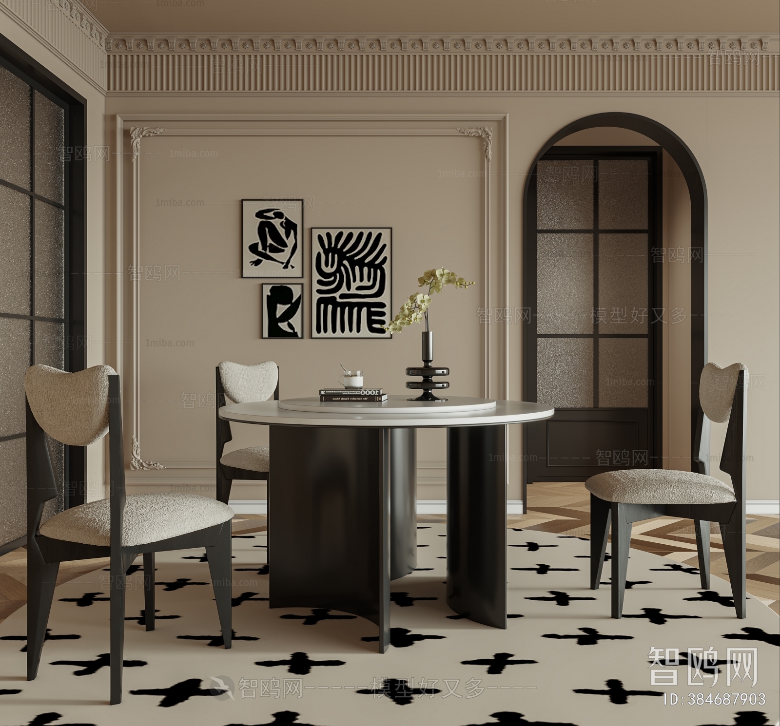 French Style Retro Style Dining Room