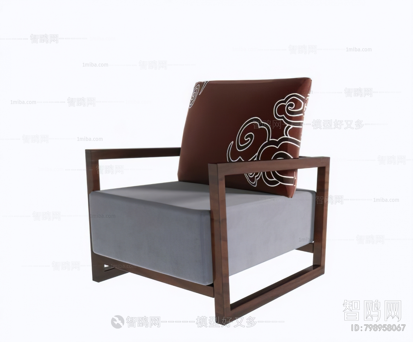 New Chinese Style Single Sofa