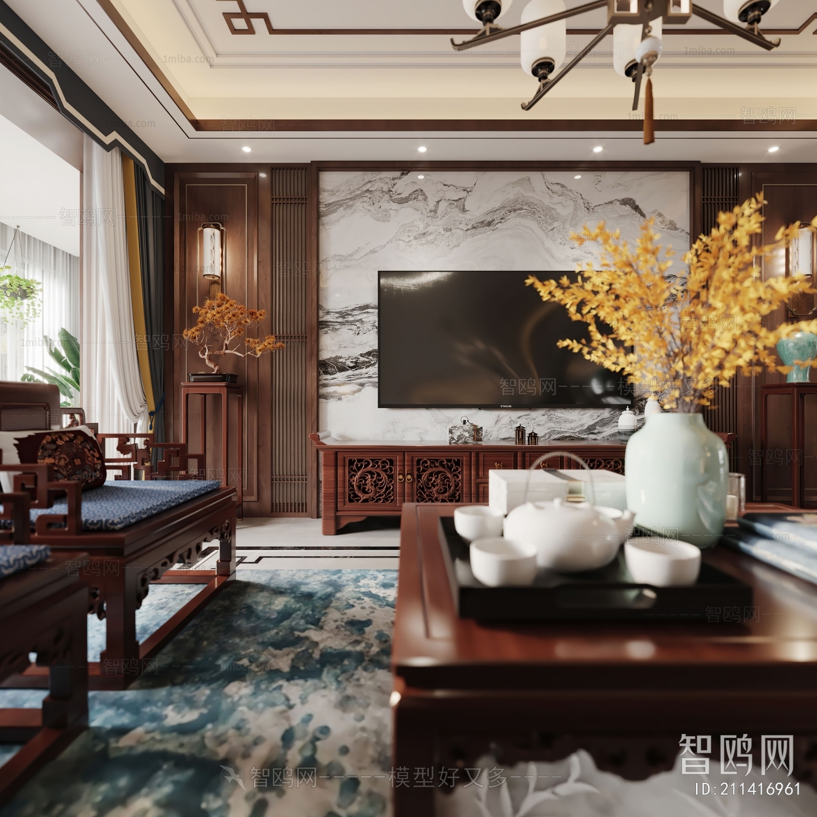 New Chinese Style Chinese Style A Living Room