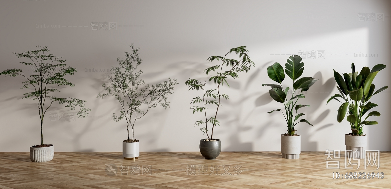 Modern Ground Green Plant Potted Plants