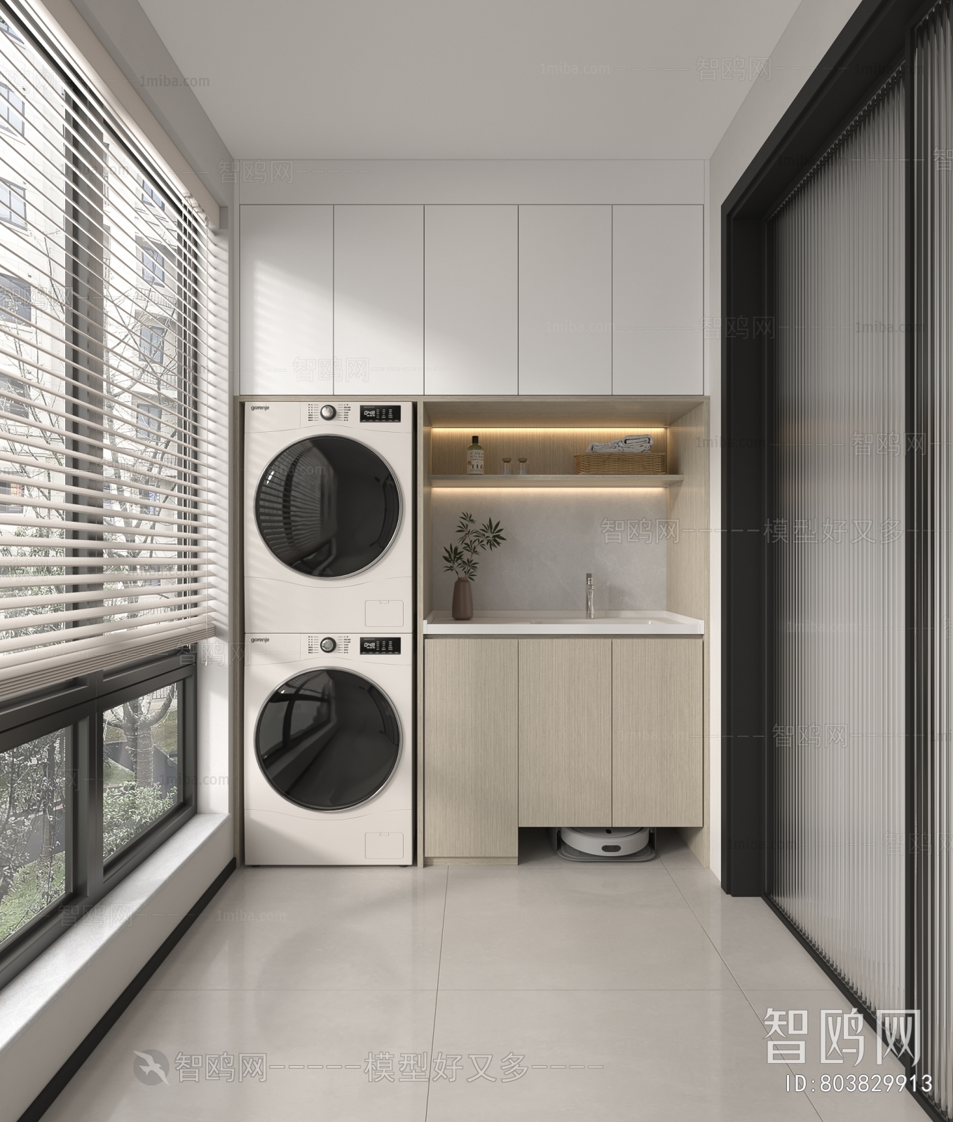 Modern Balcony Laundry Room