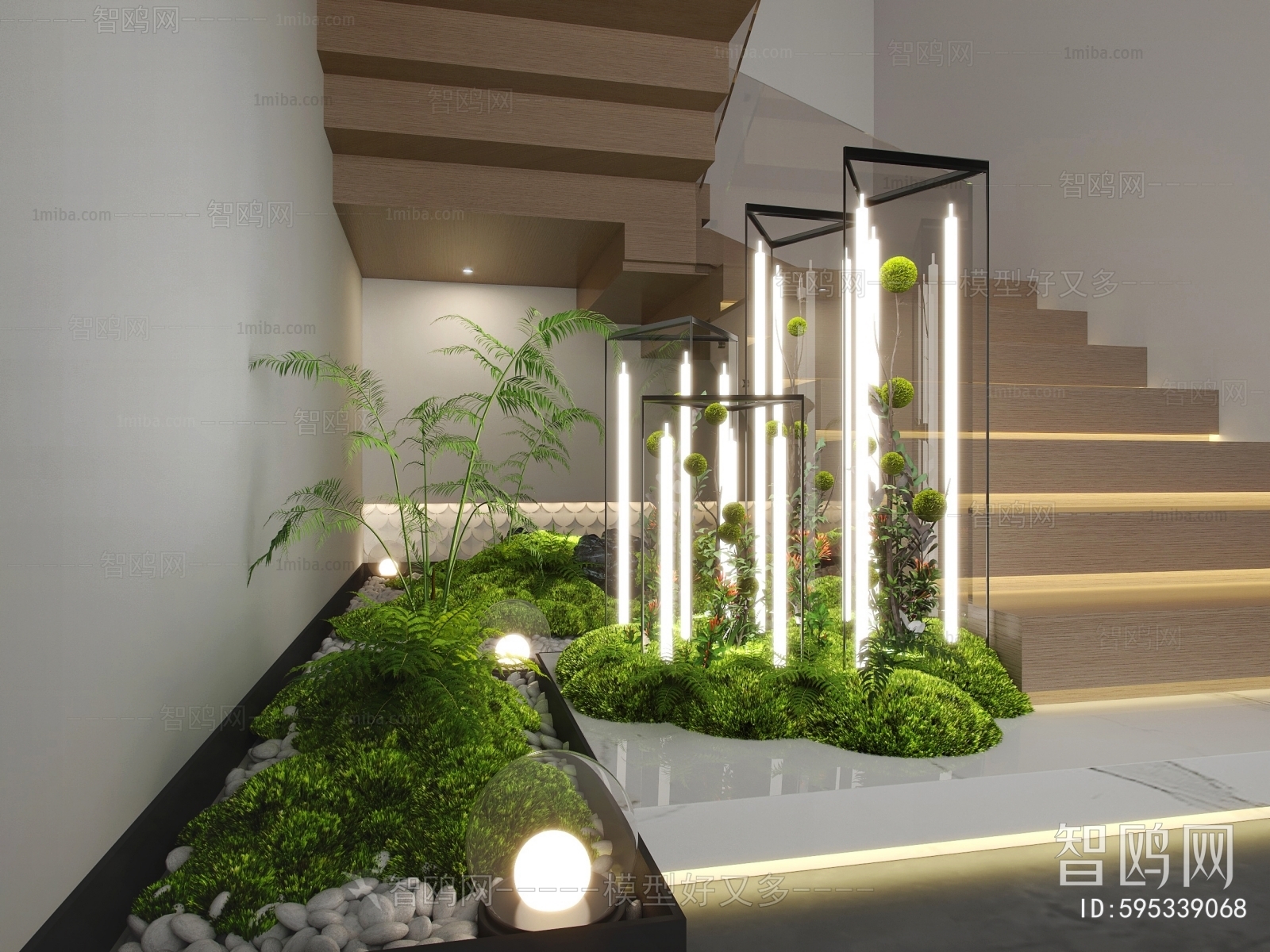 现代楼梯间植物造景