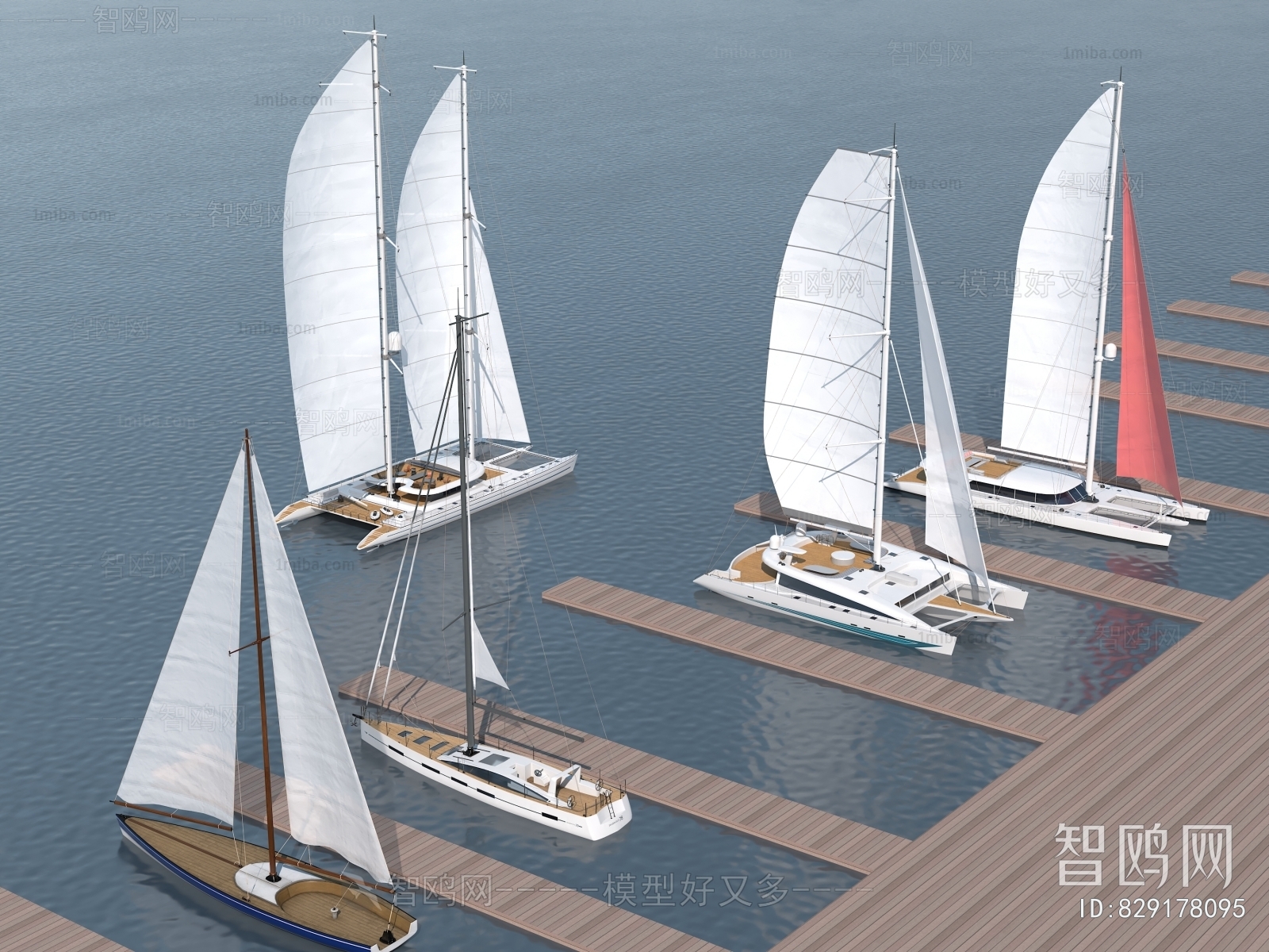 现代帆船3D模型下载