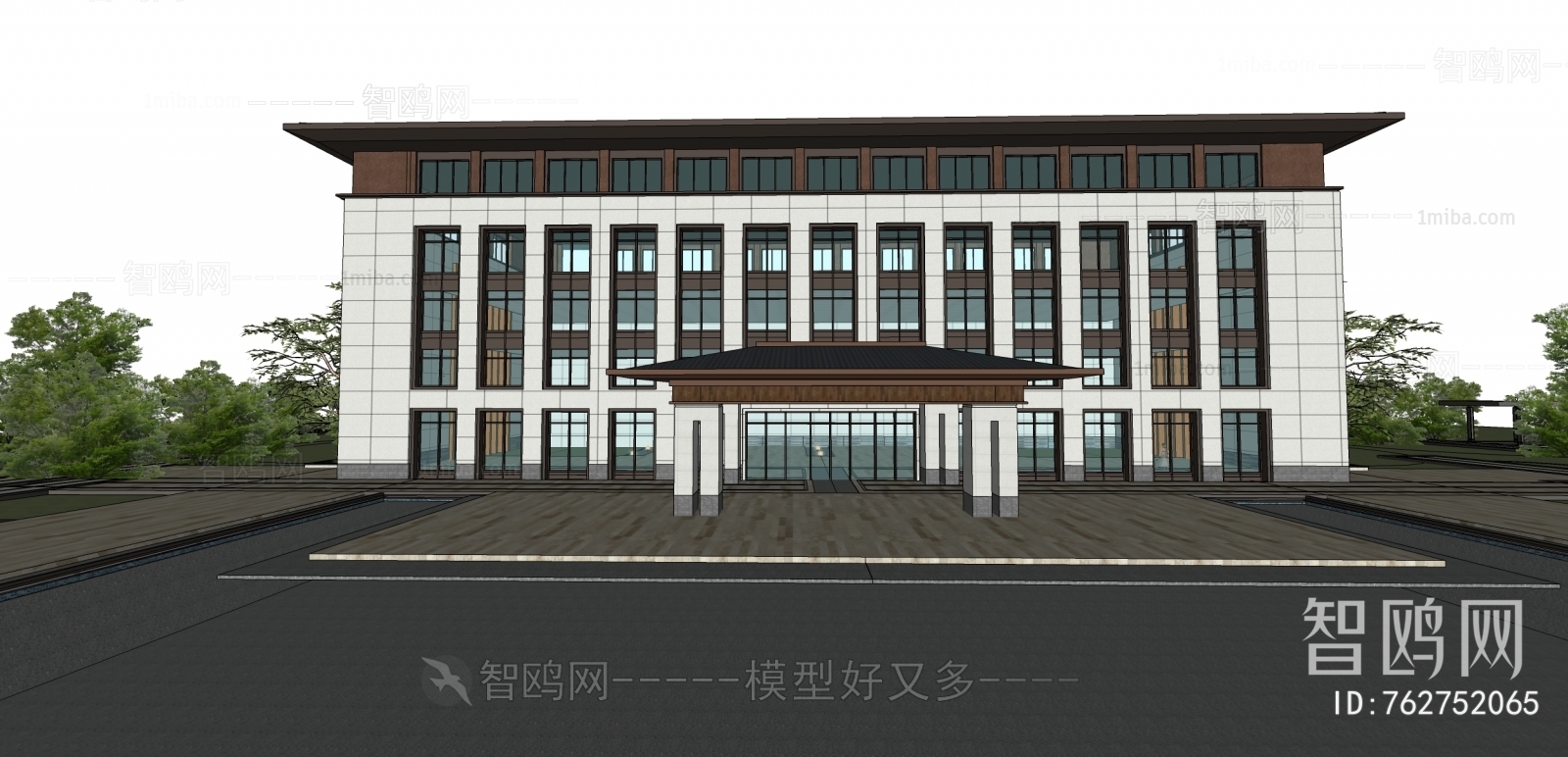 New Chinese Style Appearance Of Commercial Building