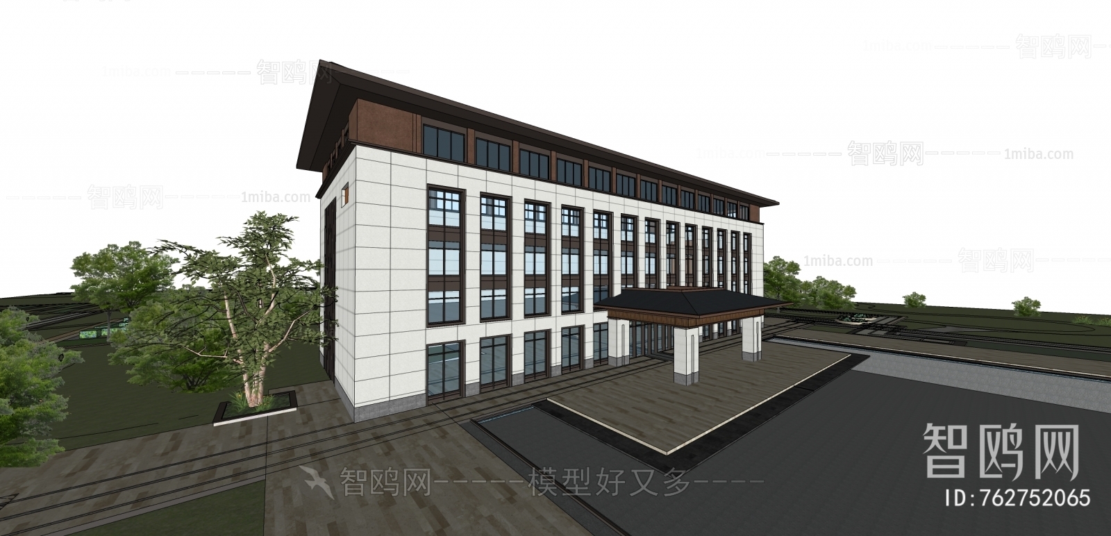 New Chinese Style Appearance Of Commercial Building