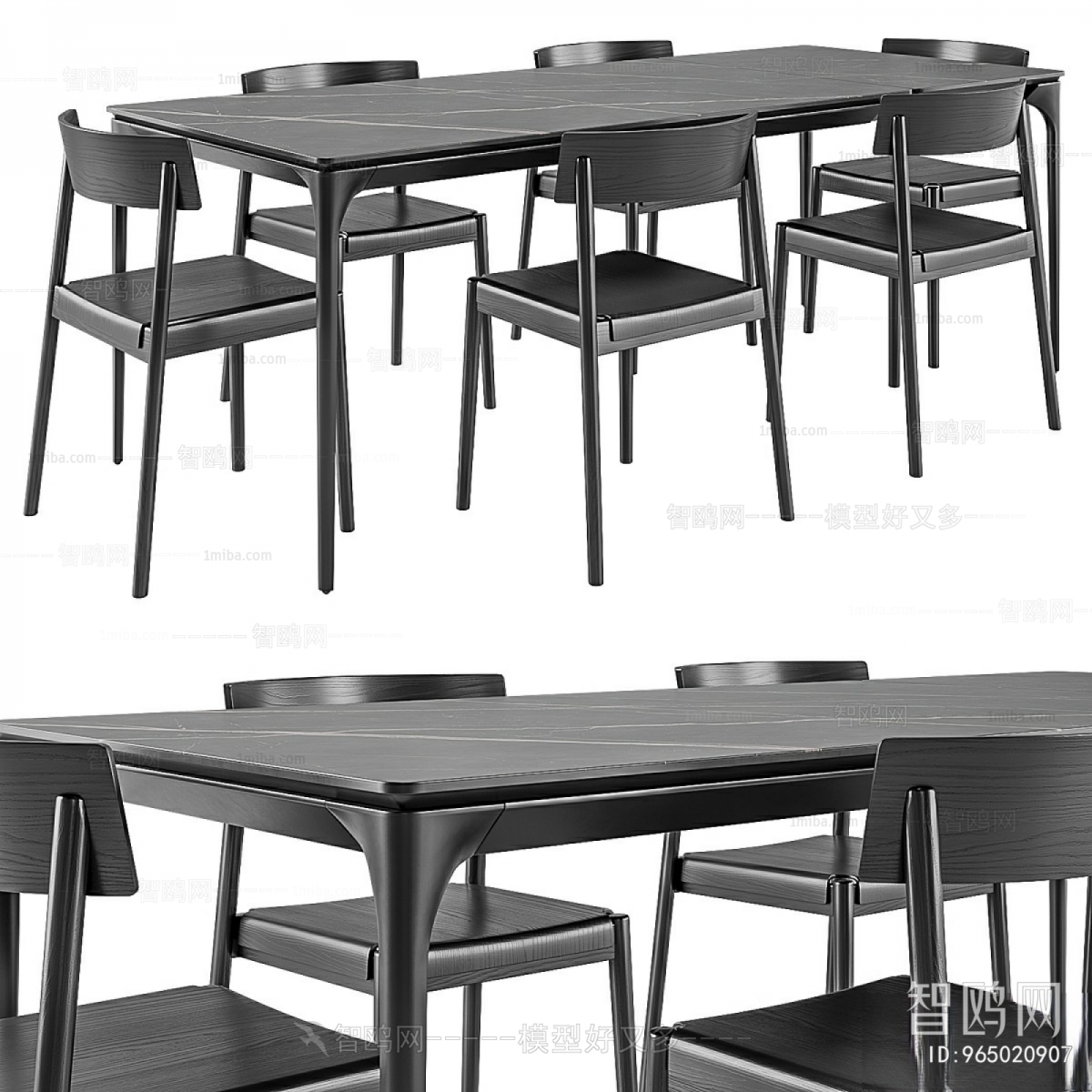现代餐桌椅组合