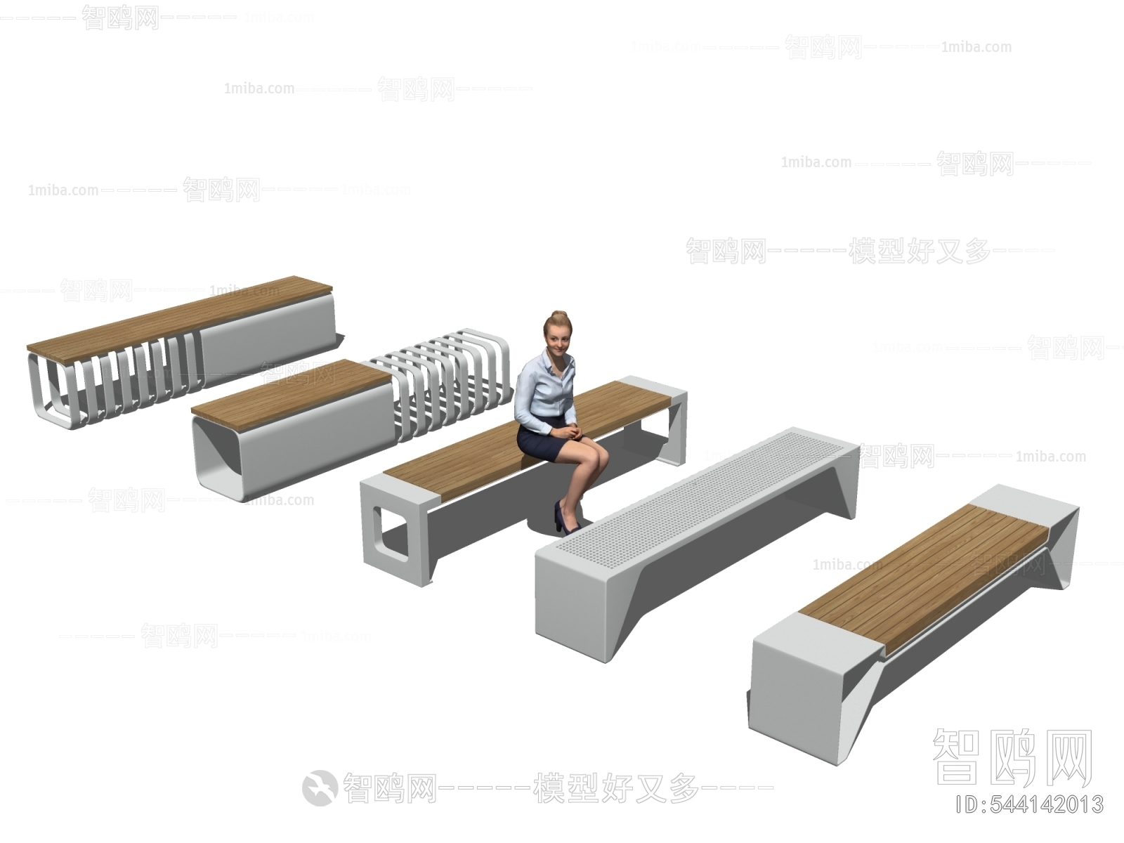 现代不锈钢景观条形座凳