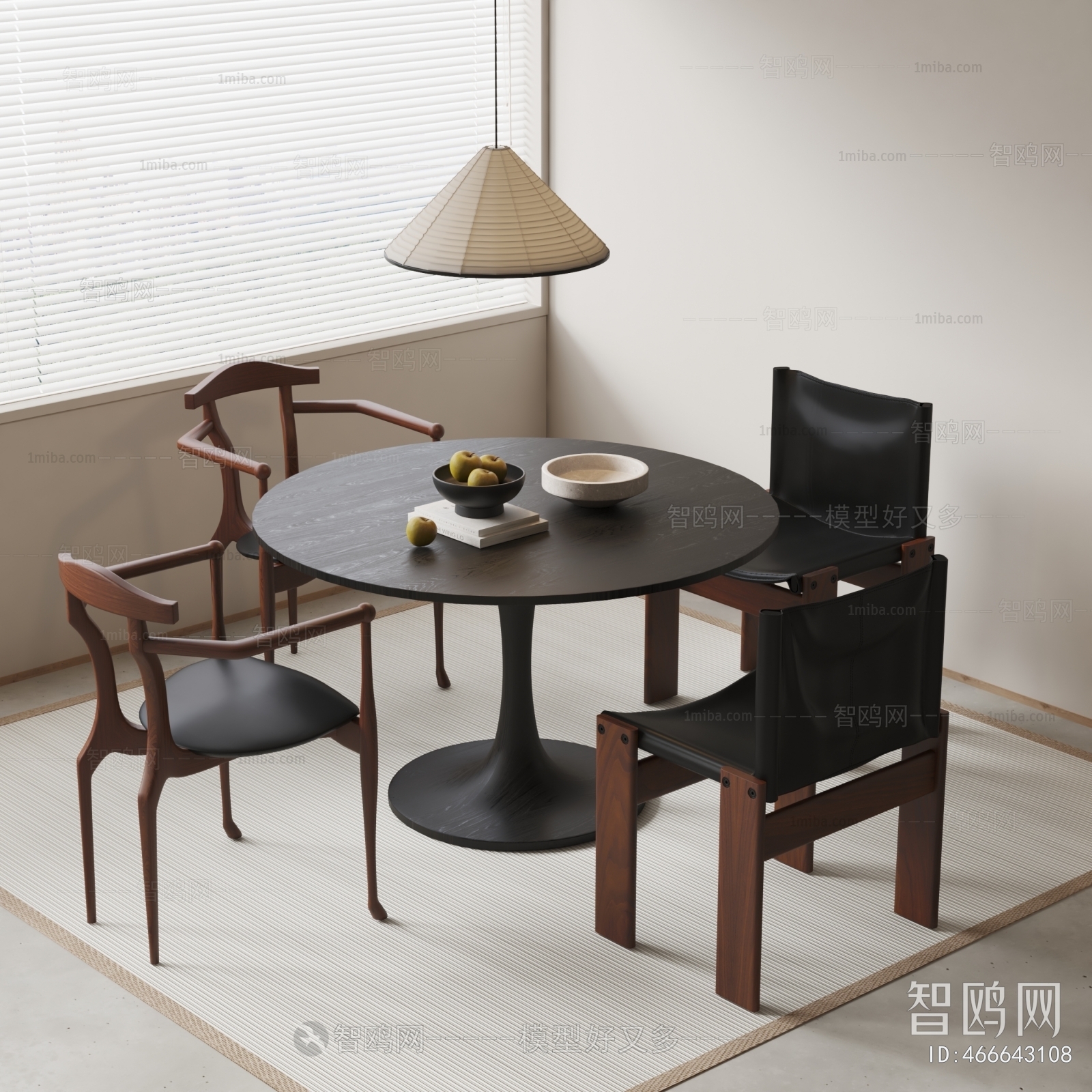 Wabi-sabi Style Dining Table And Chairs