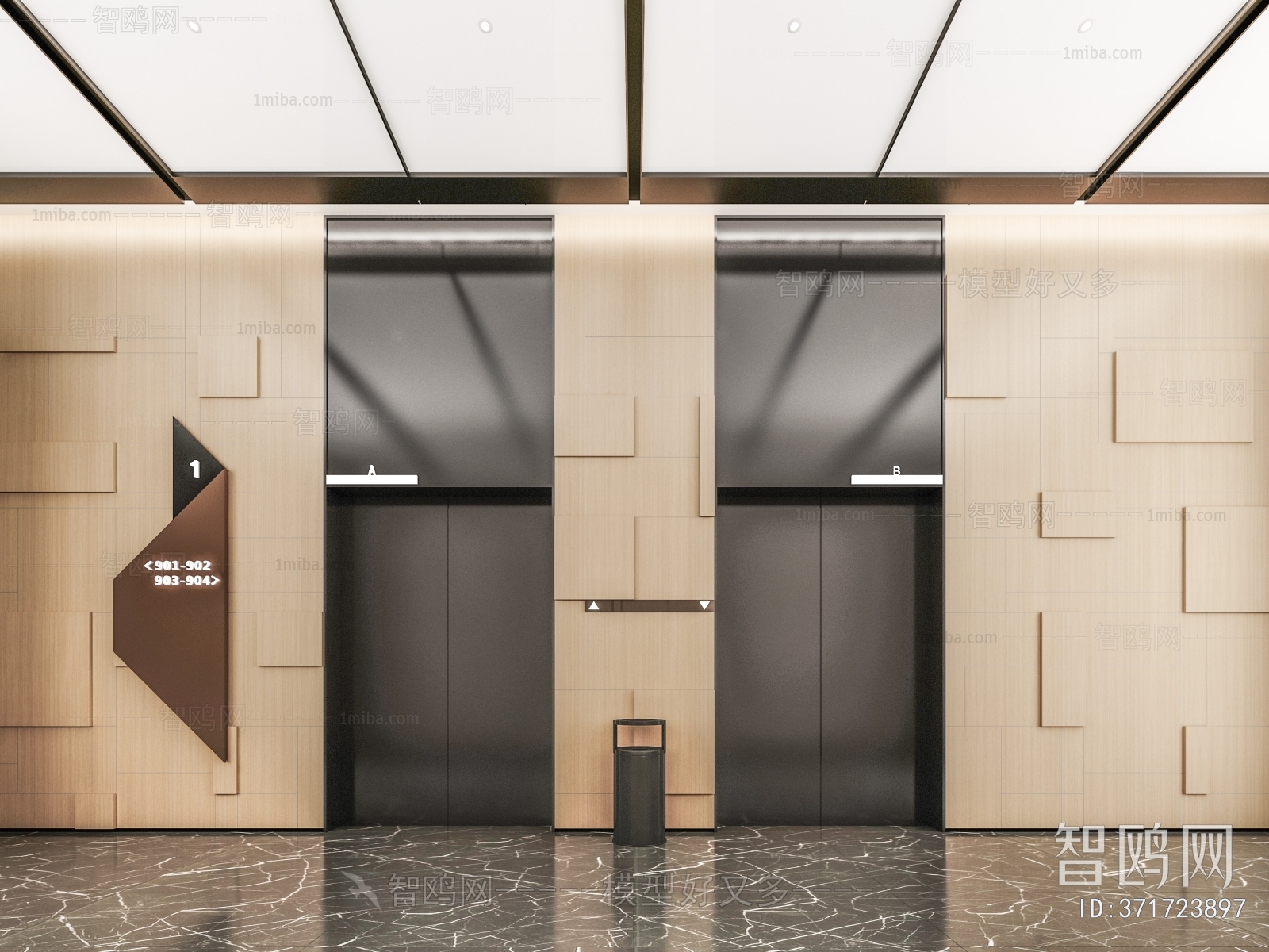 Modern Office Elevator Hall