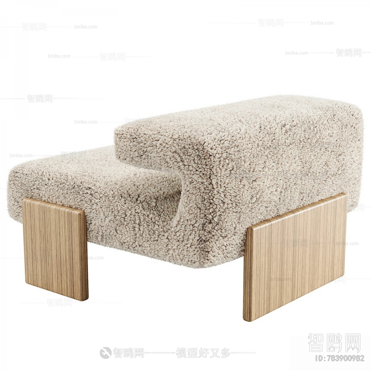 现代毛绒创意单人沙发
