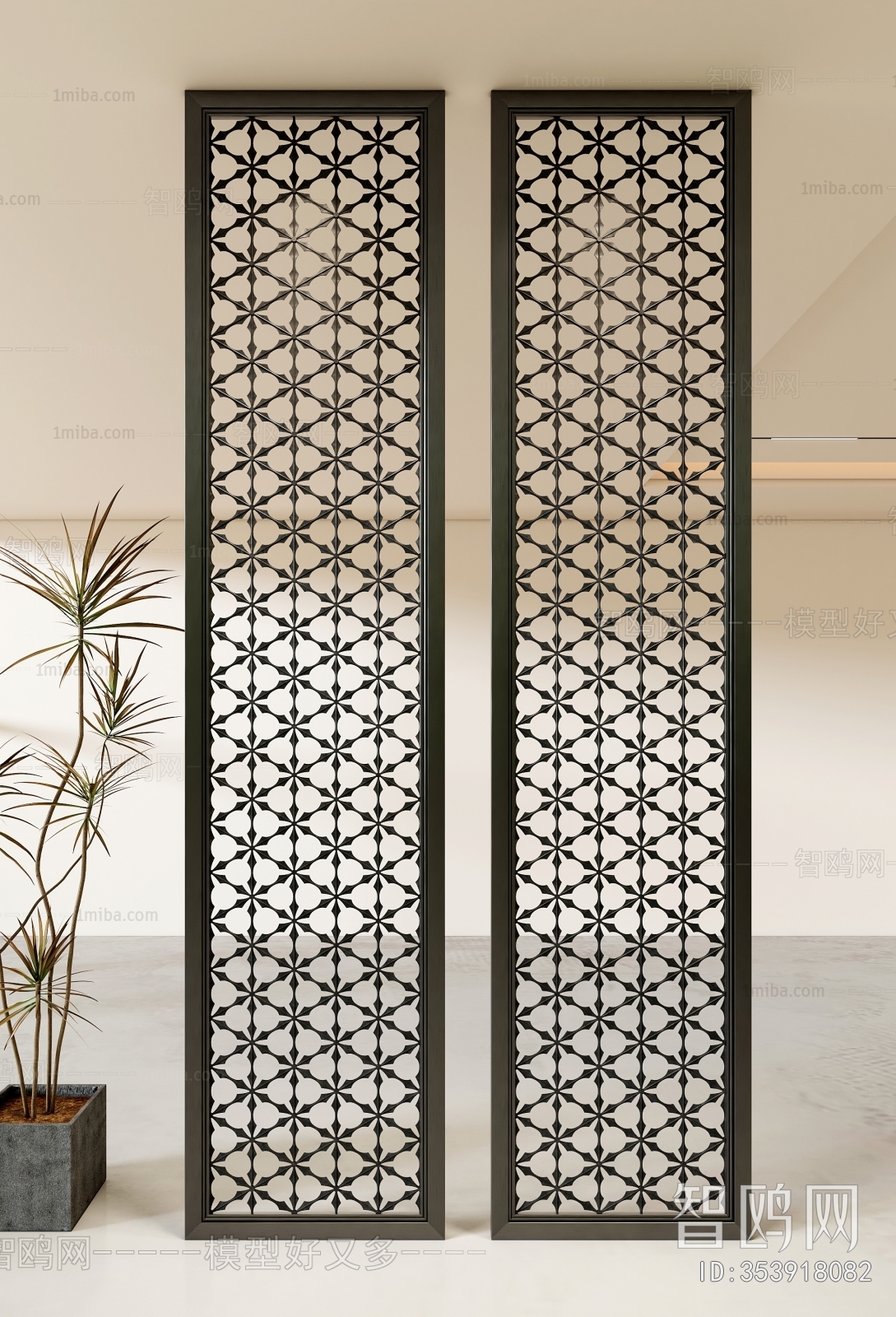 New Chinese Style Metal Screen Partition