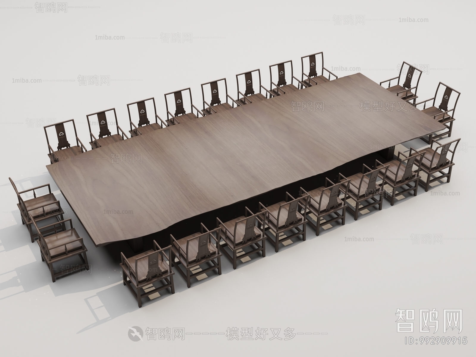 中式会议桌椅组合