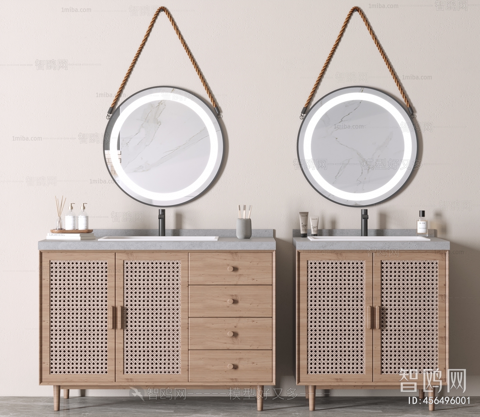 Wabi-sabi Style Bathroom Cabinet