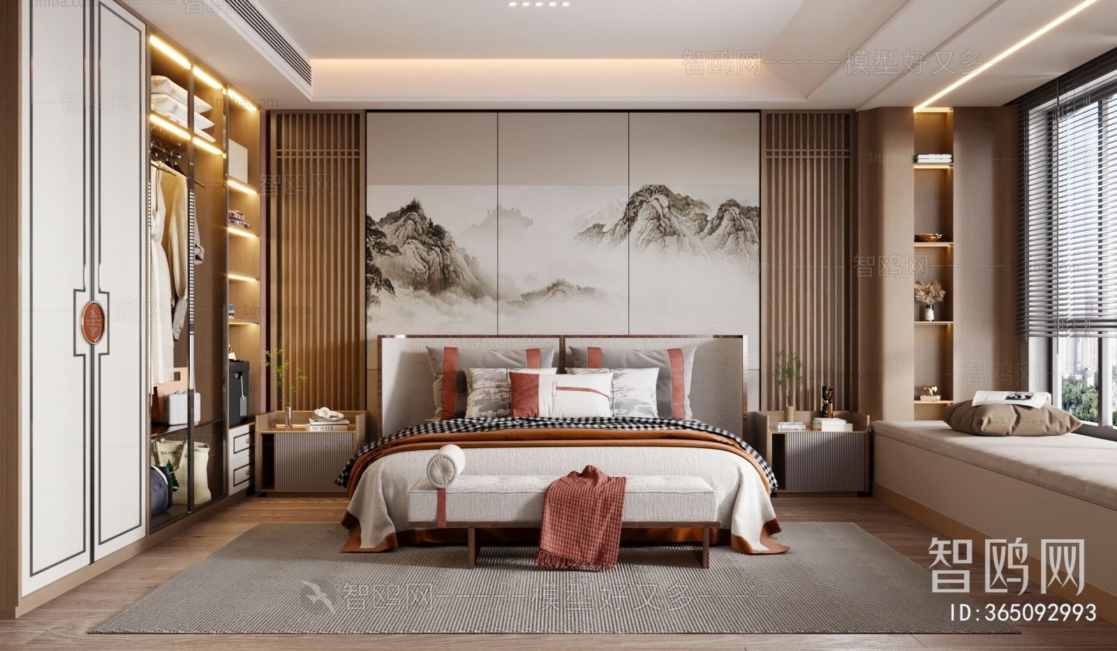 New Chinese Style Bedroom