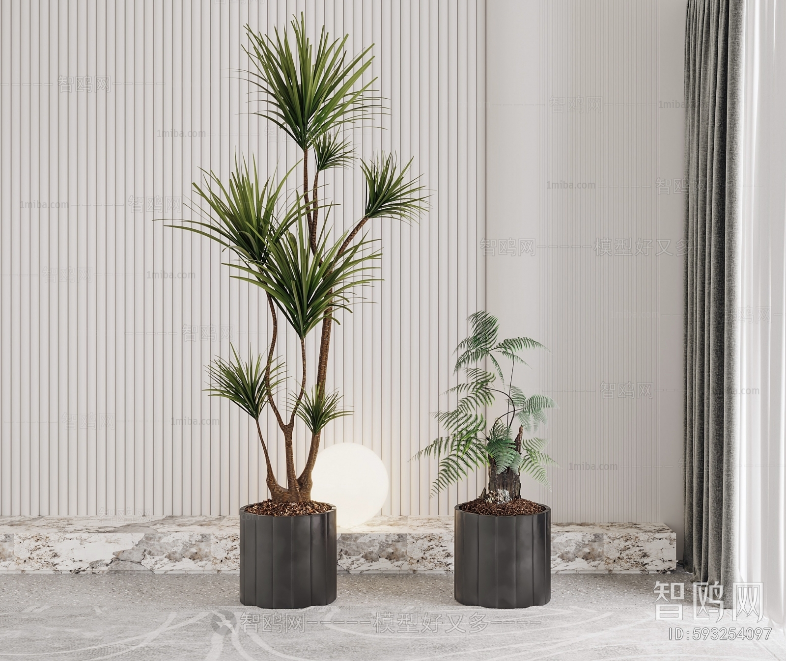 Modern Ground Green Plant Potted Plants