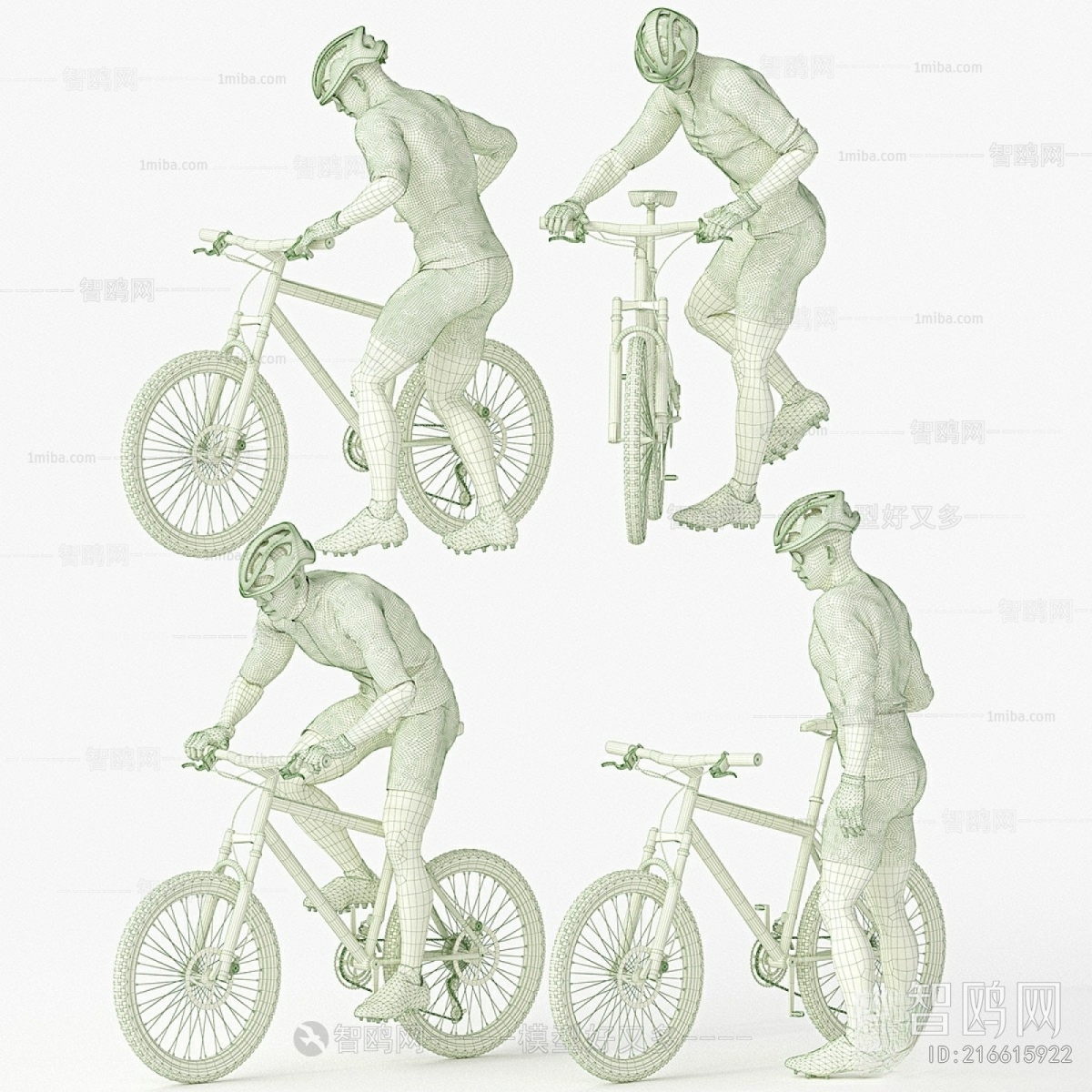 现代骑自行车男人