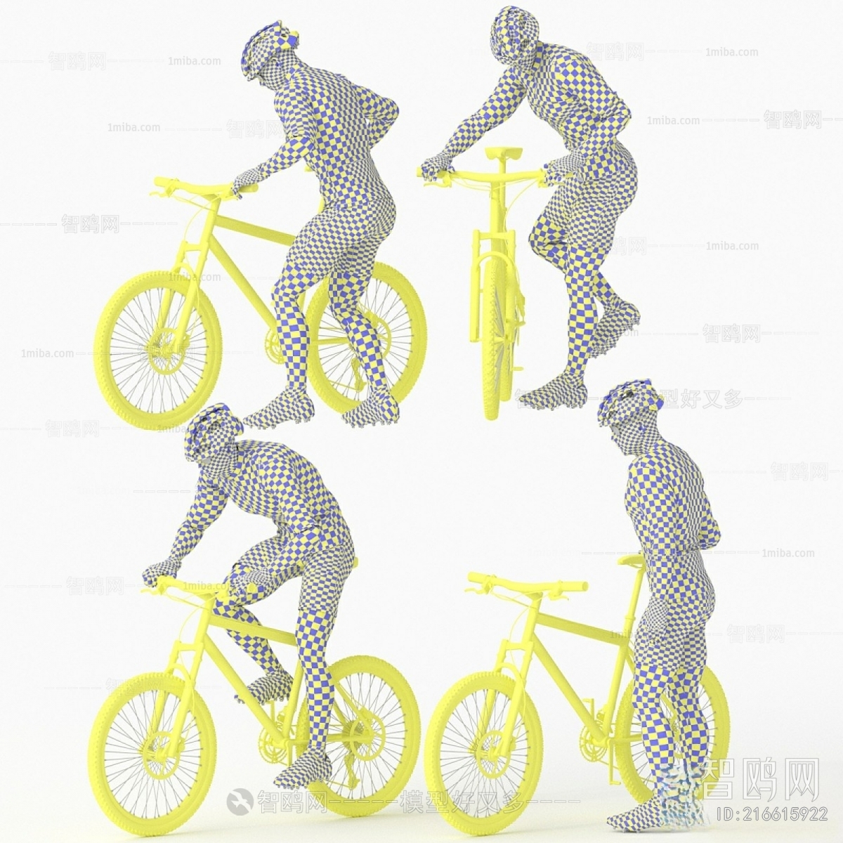 现代骑自行车男人