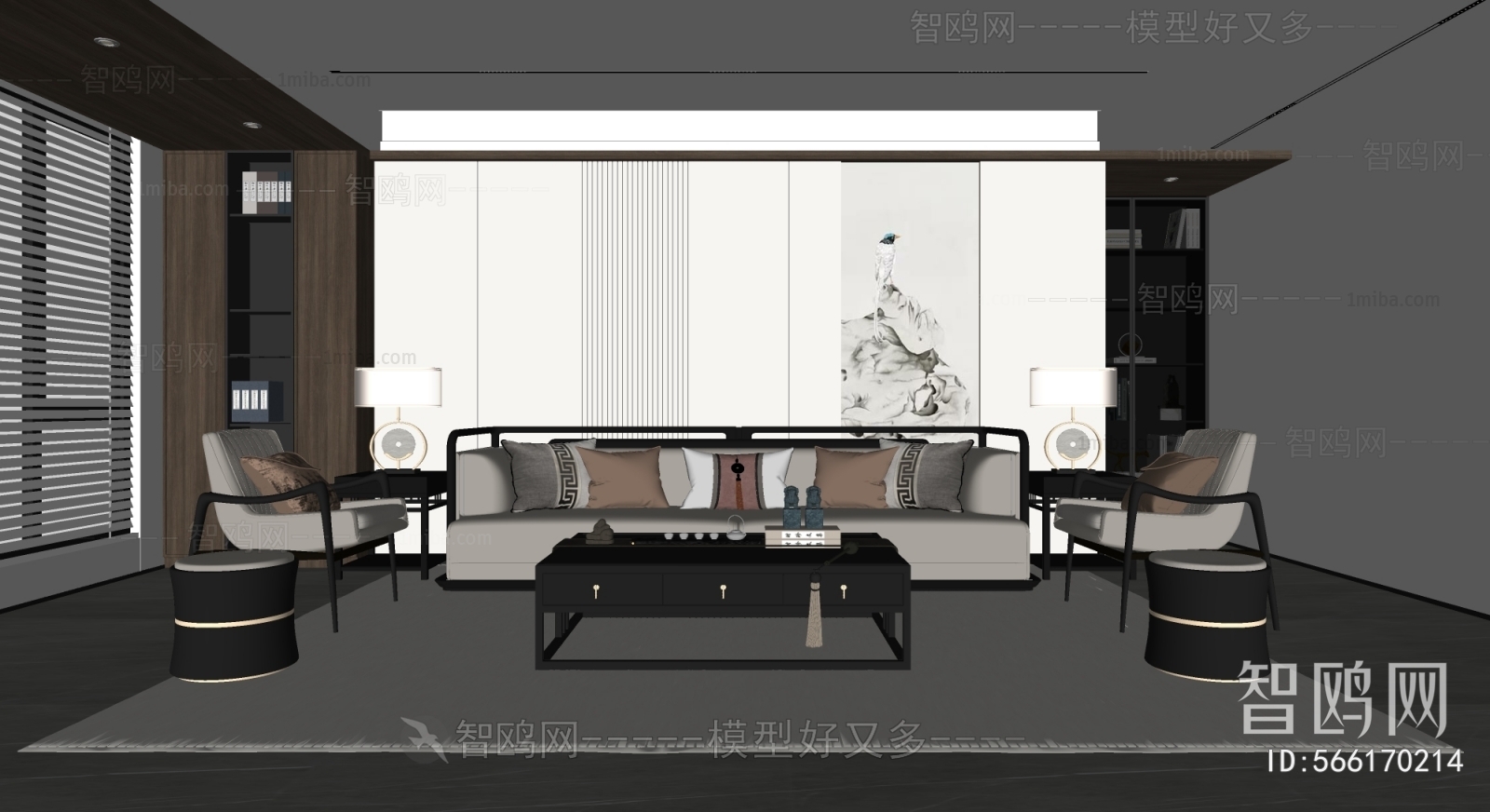 New Chinese Style A Living Room