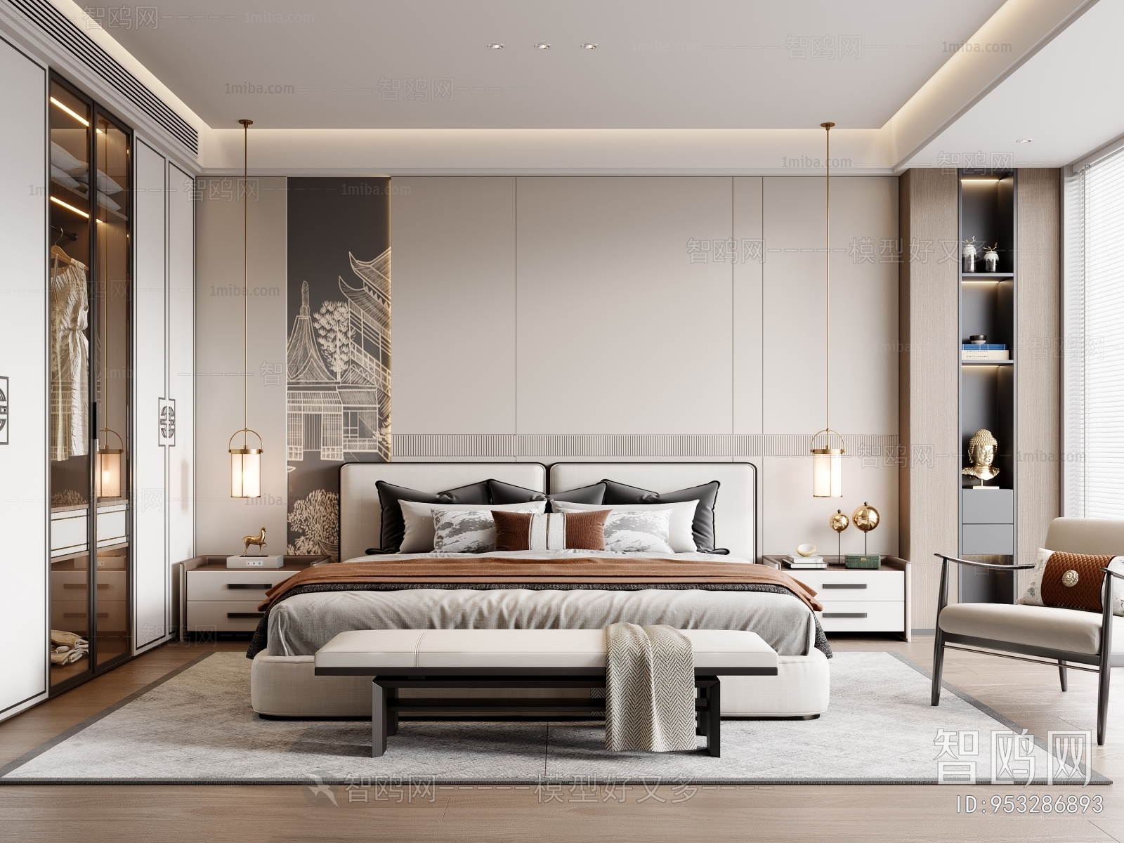 New Chinese Style Bedroom