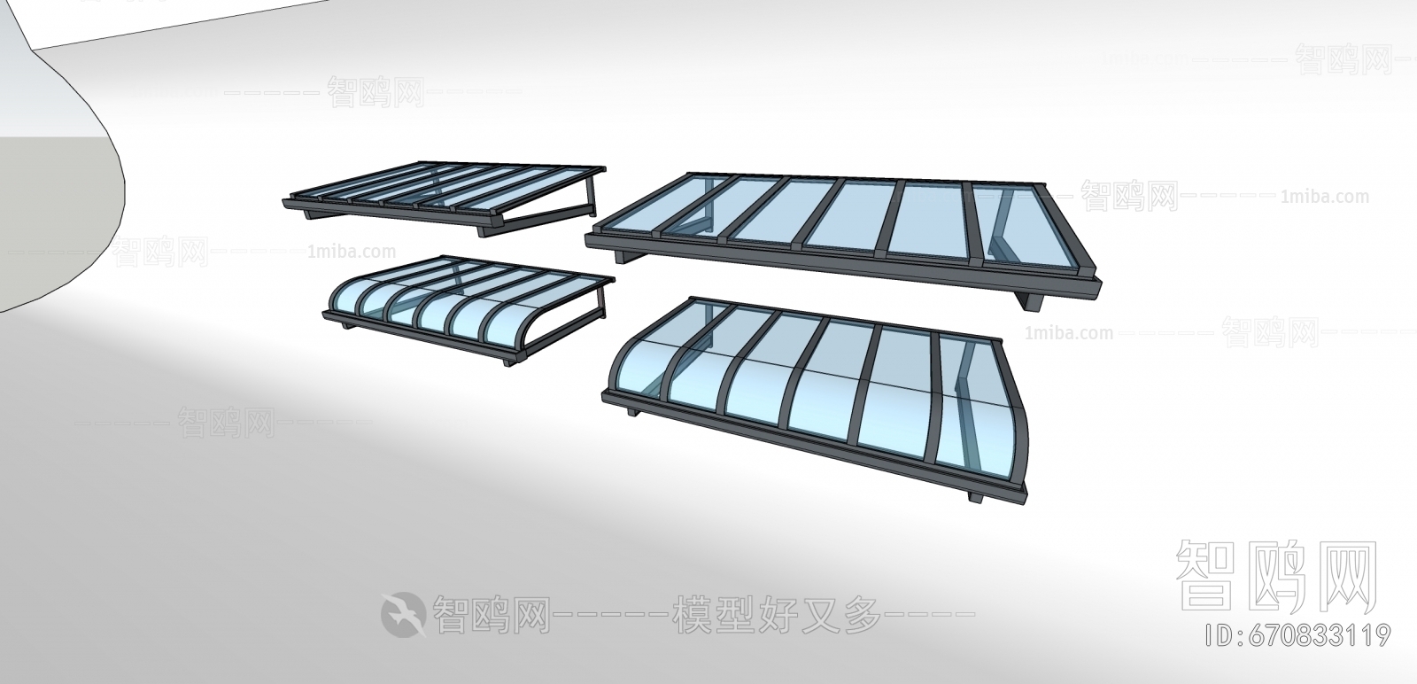现代钢化玻璃雨棚