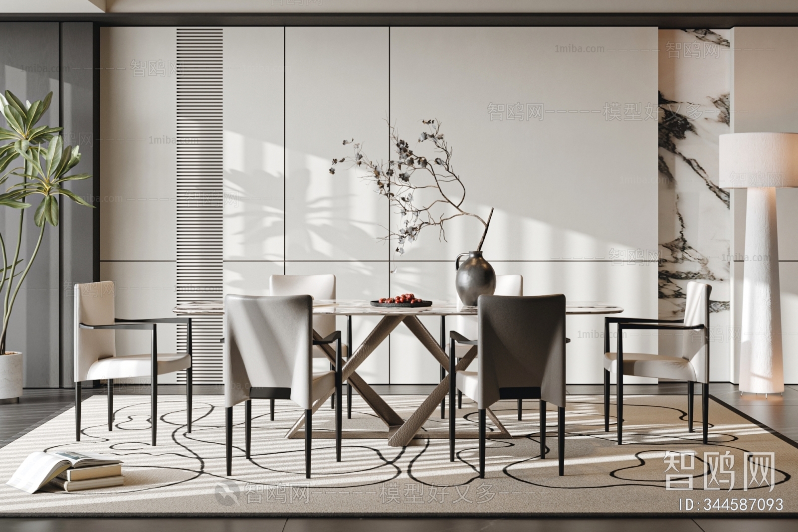 Modern Dining Room 3D Model Download - Model ID.344587093 | 1miba