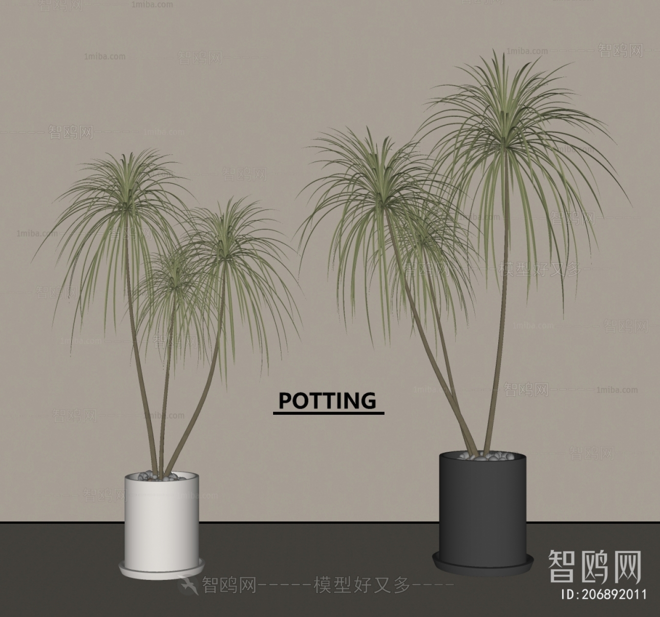 Modern Ground Green Plant Potted Plants