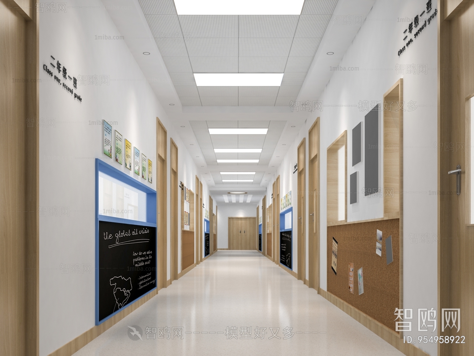 现代学校走廊
