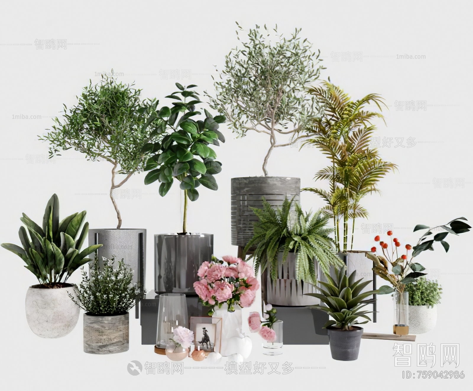 Modern Ground Green Plant Potted Plants