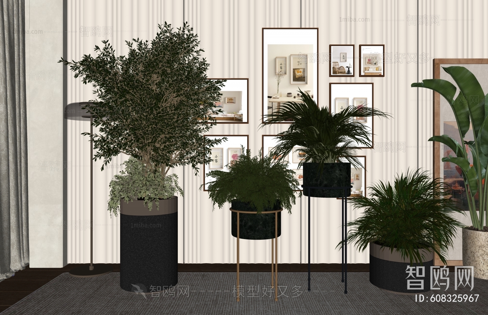 Modern Ground Green Plant Potted Plants