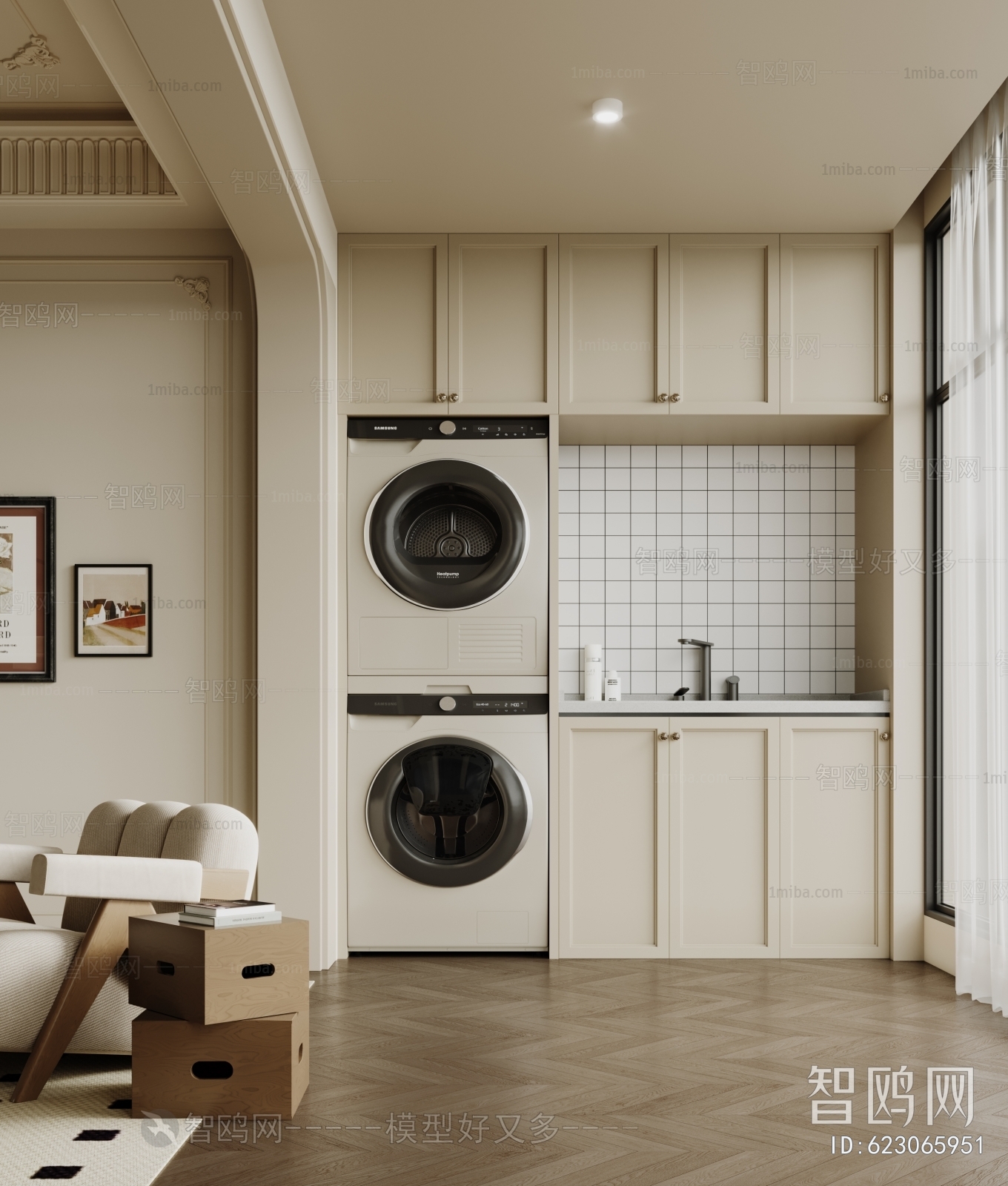 French Style Balcony Laundry Room