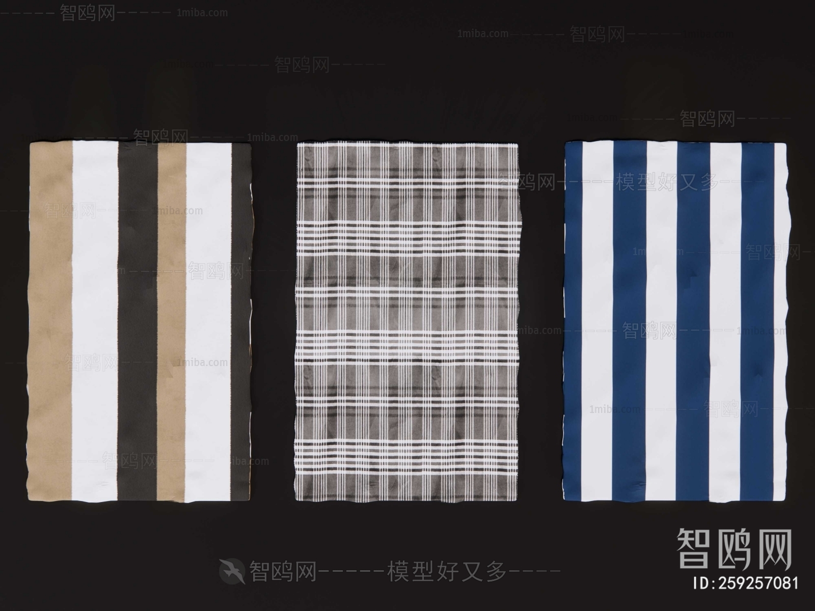 现代格子条纹地毯