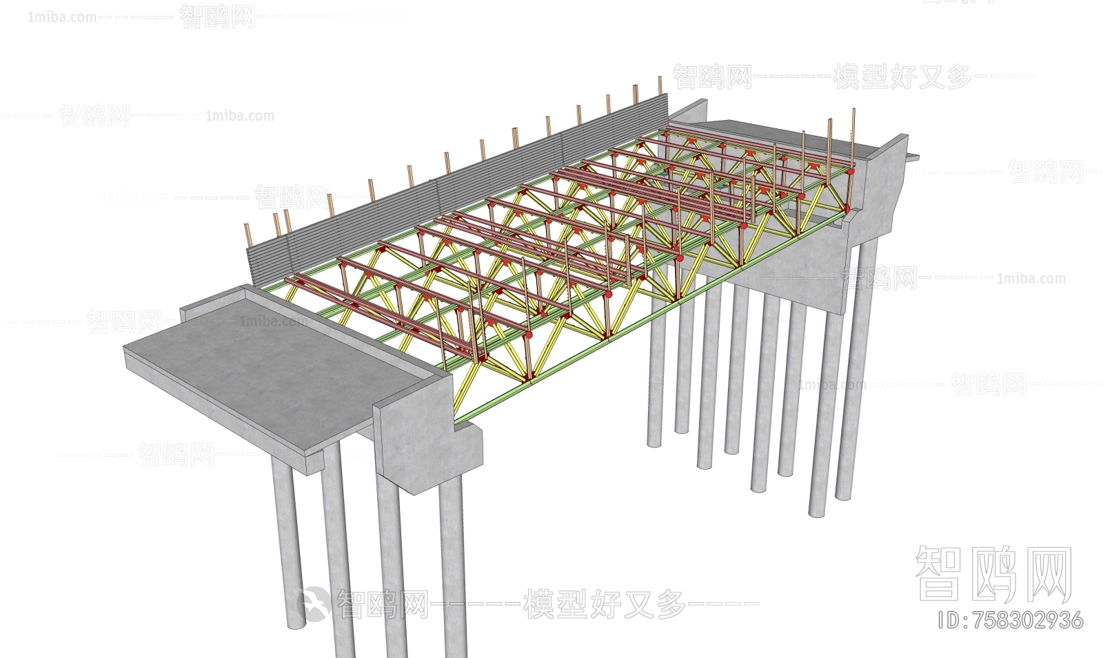 现代桥梁钢结构3D模型下载