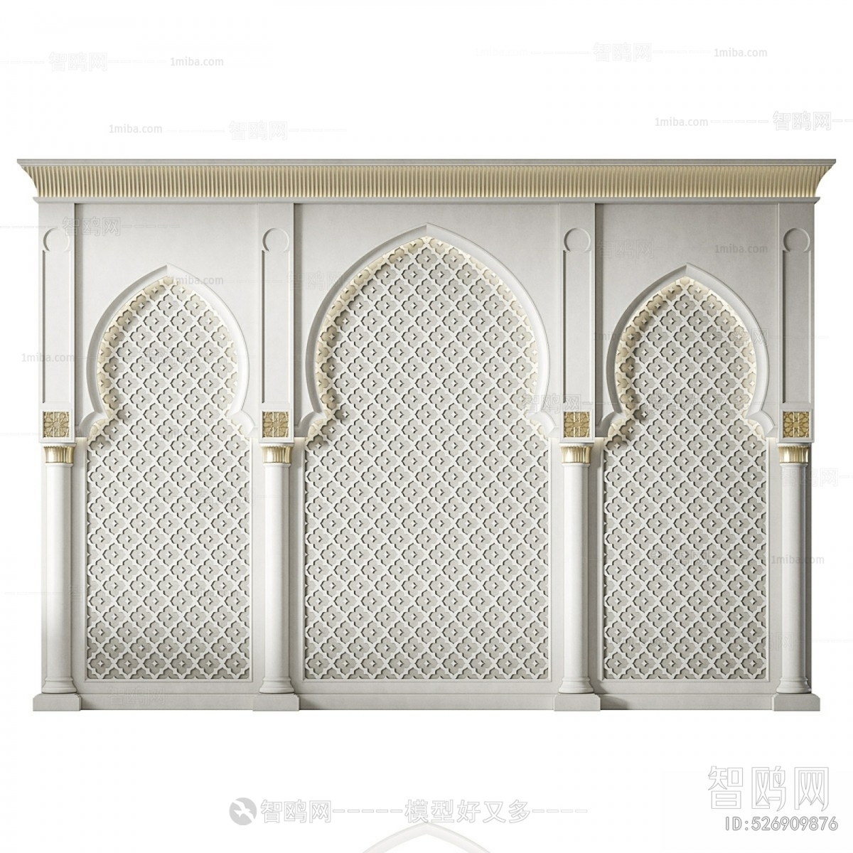 现代阿拉伯拱门装饰墙3D模型下载