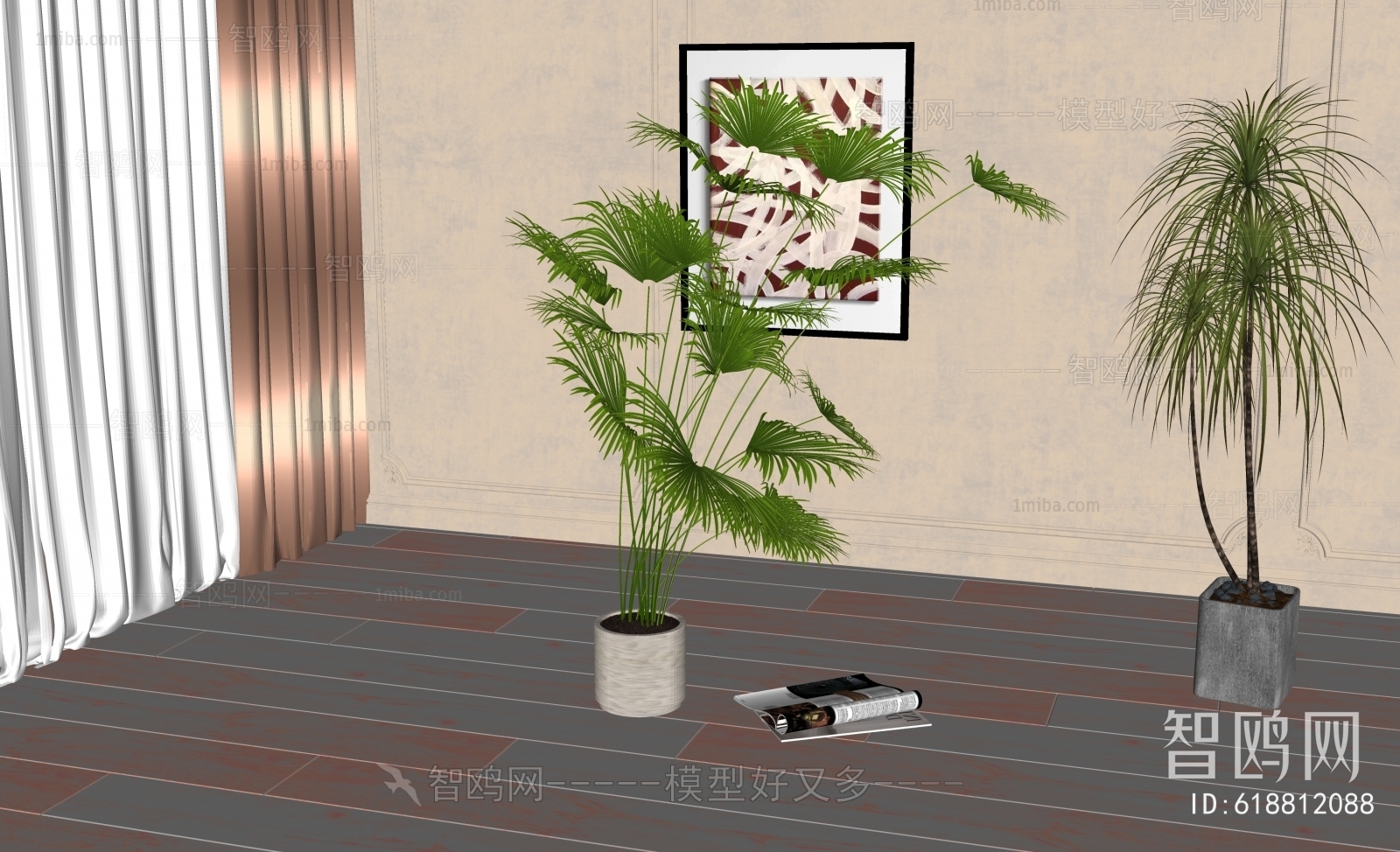 Modern Ground Green Plant Potted Plants