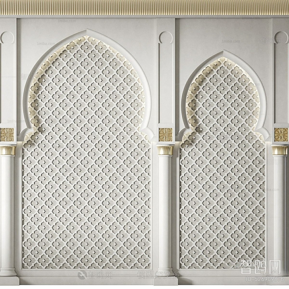 现代阿拉伯拱门装饰墙3D模型下载