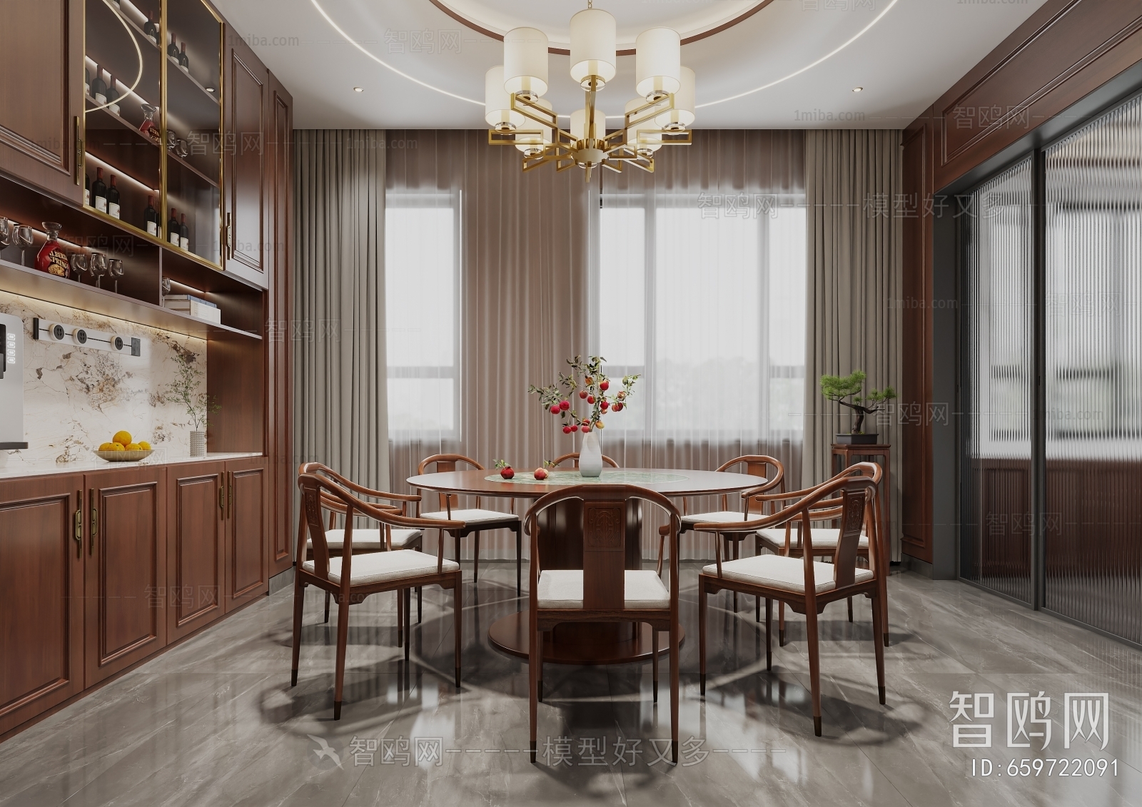 New Chinese Style Dining Room