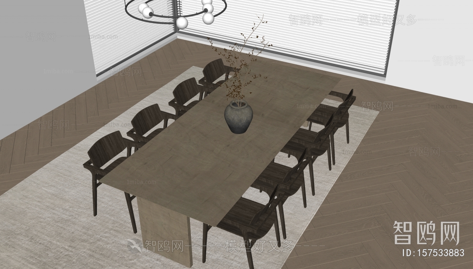 Wabi-sabi Style Dining Table And Chairs