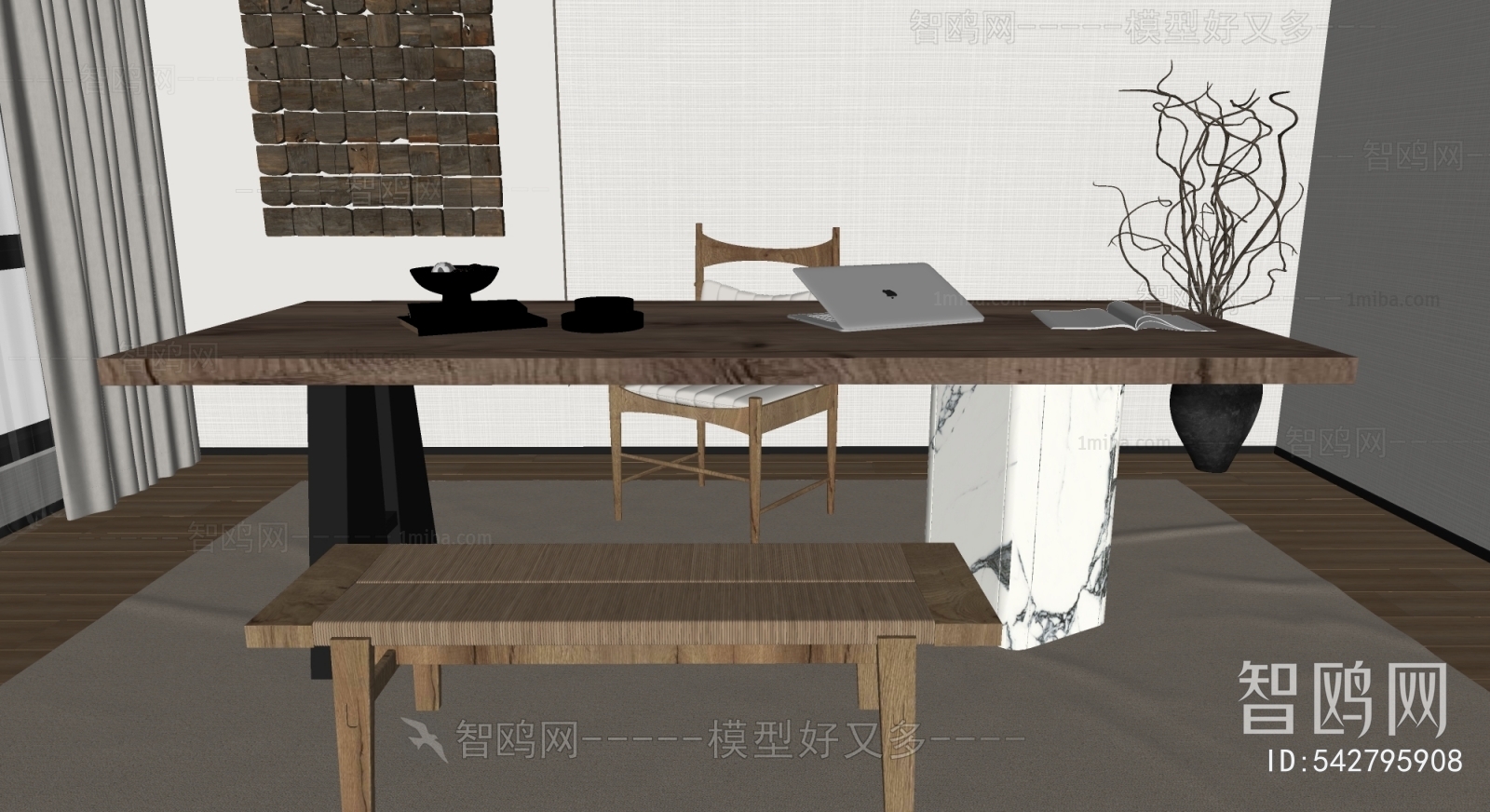 Wabi-sabi Style Study Space