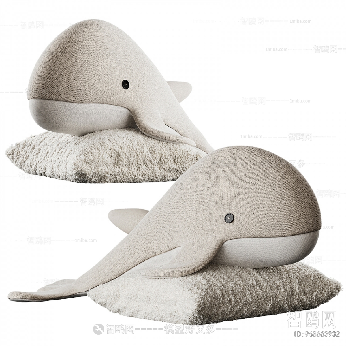 现代毛绒鲸鱼