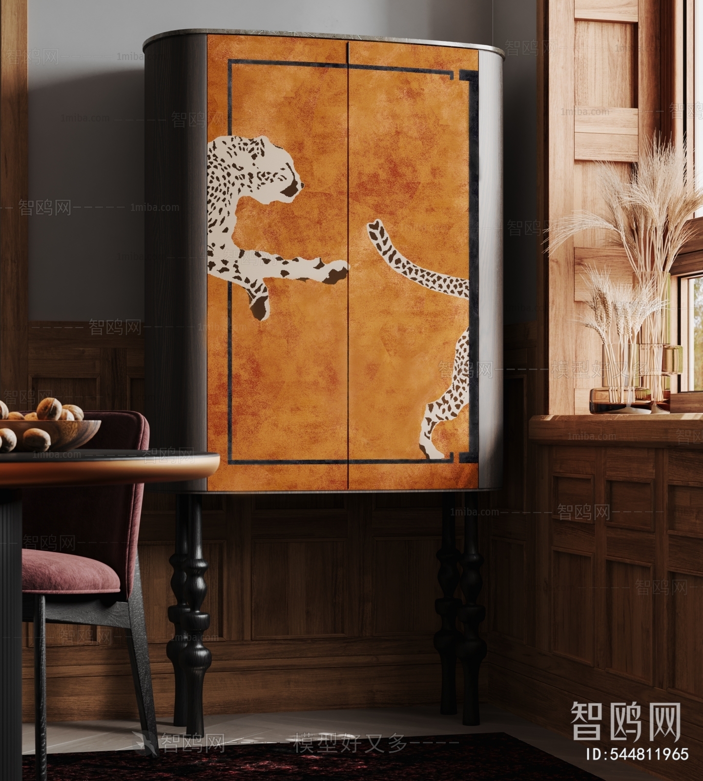 Wabi-sabi Style Retro Style Decorative Cabinet