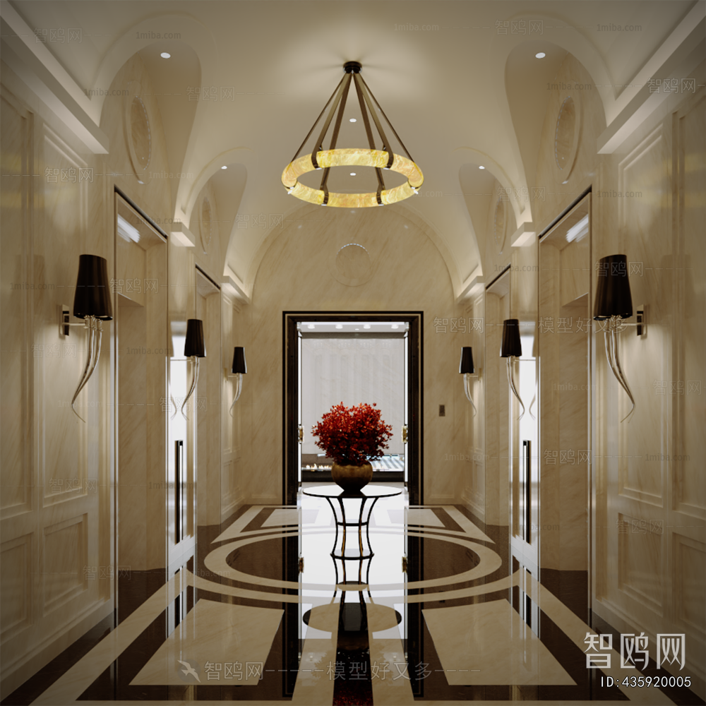 Simple European Style Corridor/elevator Hall