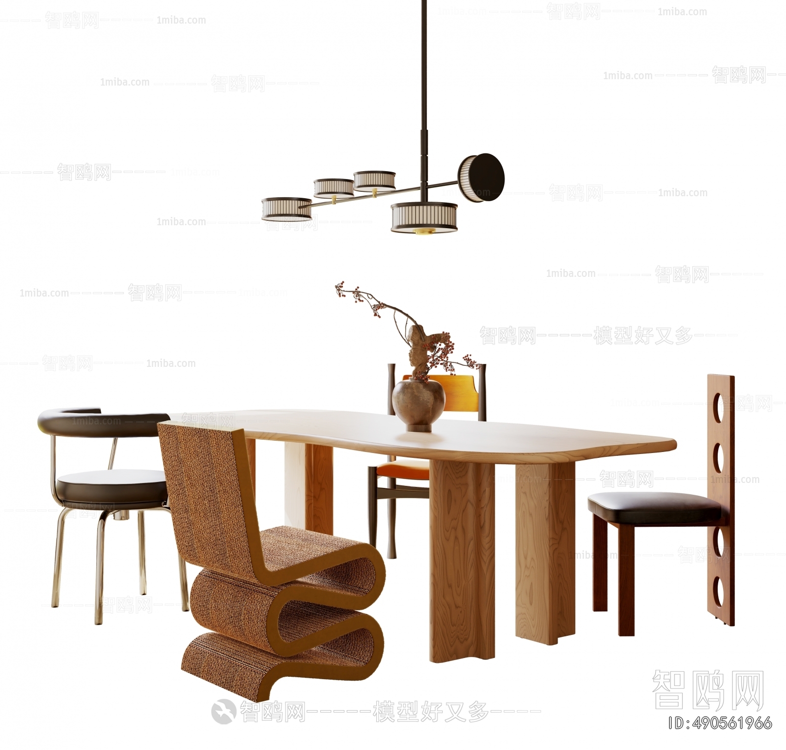 Wabi-sabi Style Dining Table And Chairs