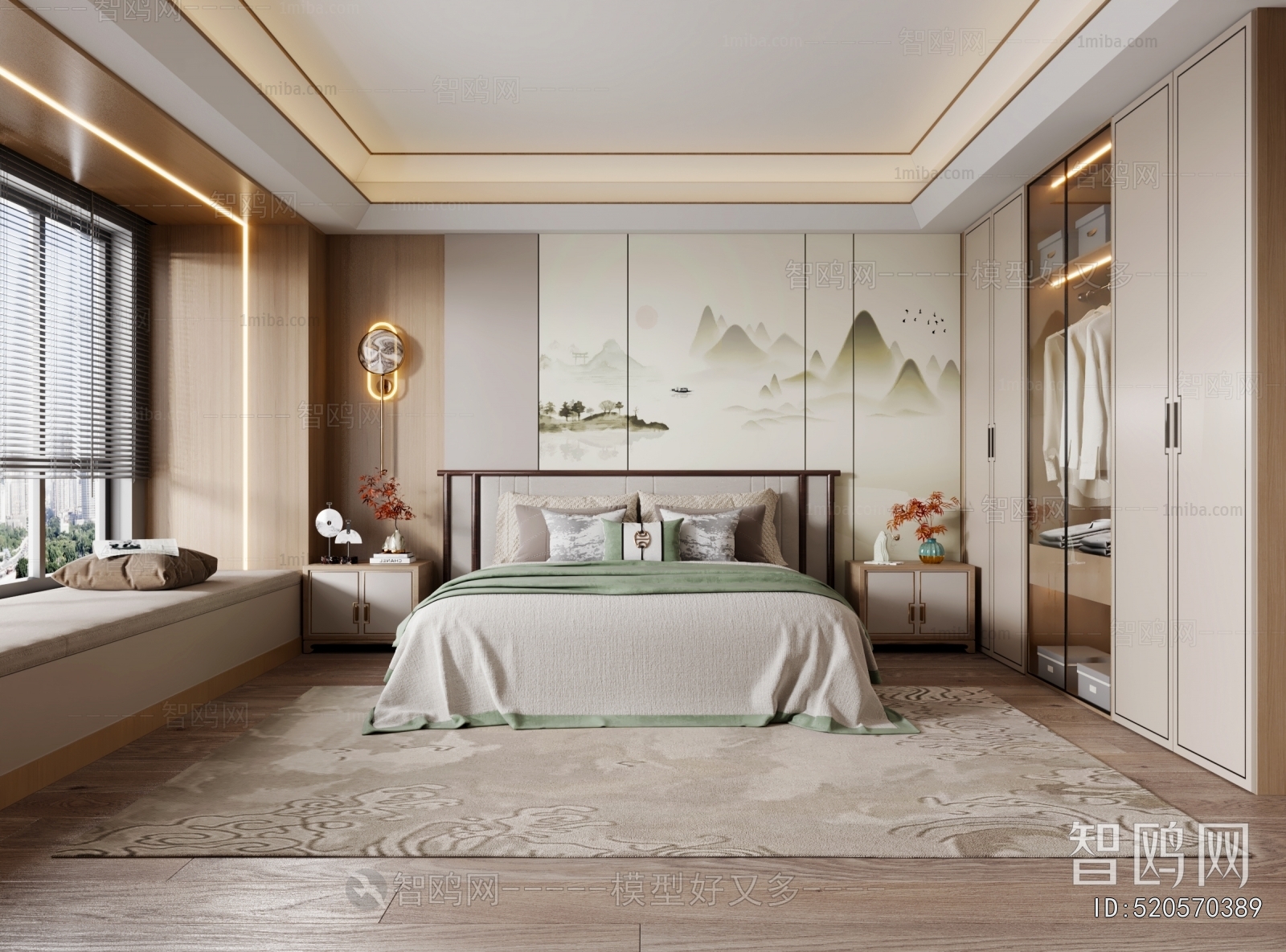 New Chinese Style Bedroom