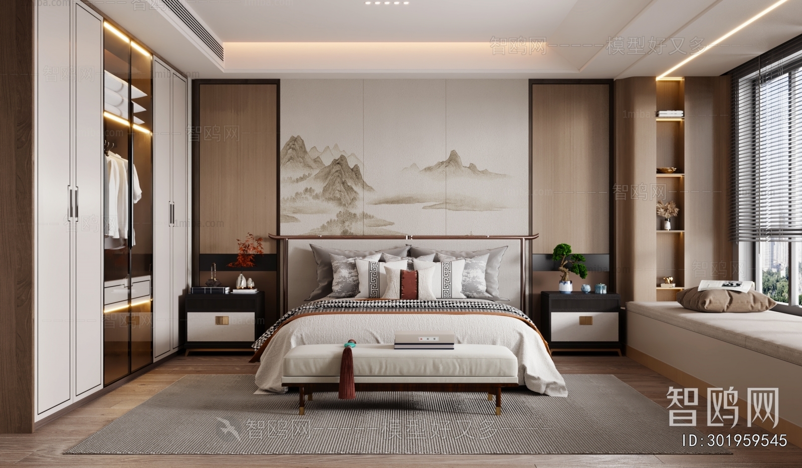 New Chinese Style Bedroom