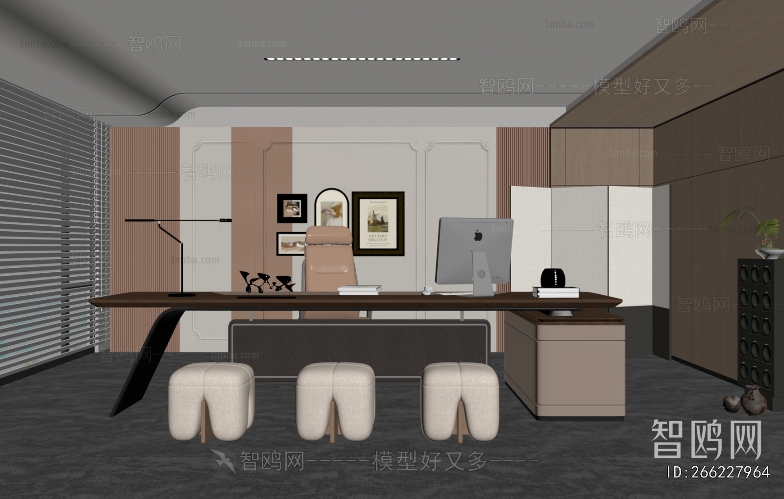 Simple European Style Manager's Office